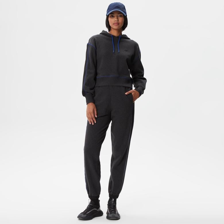 Kadın Relaxed Fit Kapüşonlu Renk Bloklu Siyah Sweatshirt