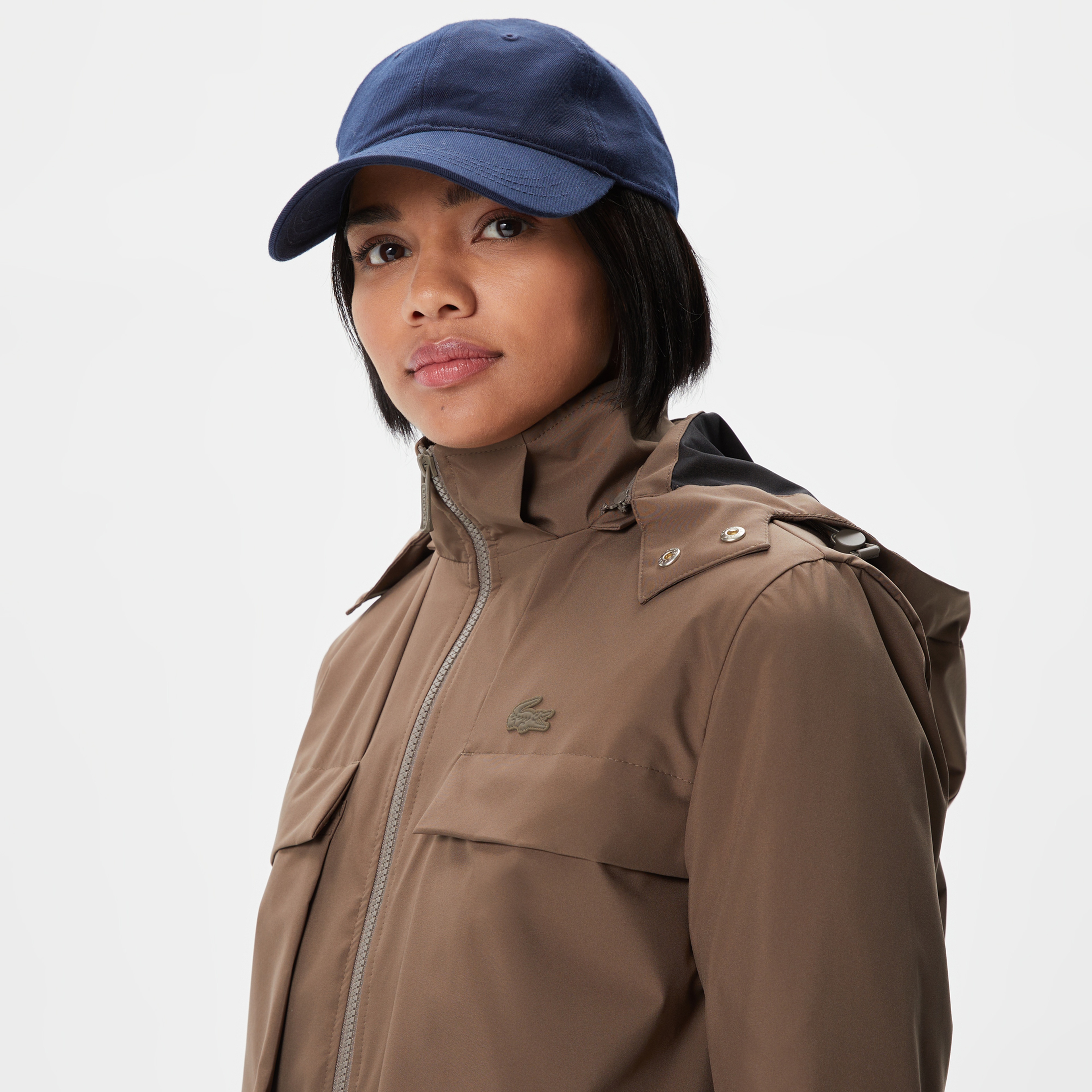 Kadın Kapüşonlu Kahverengi Mont