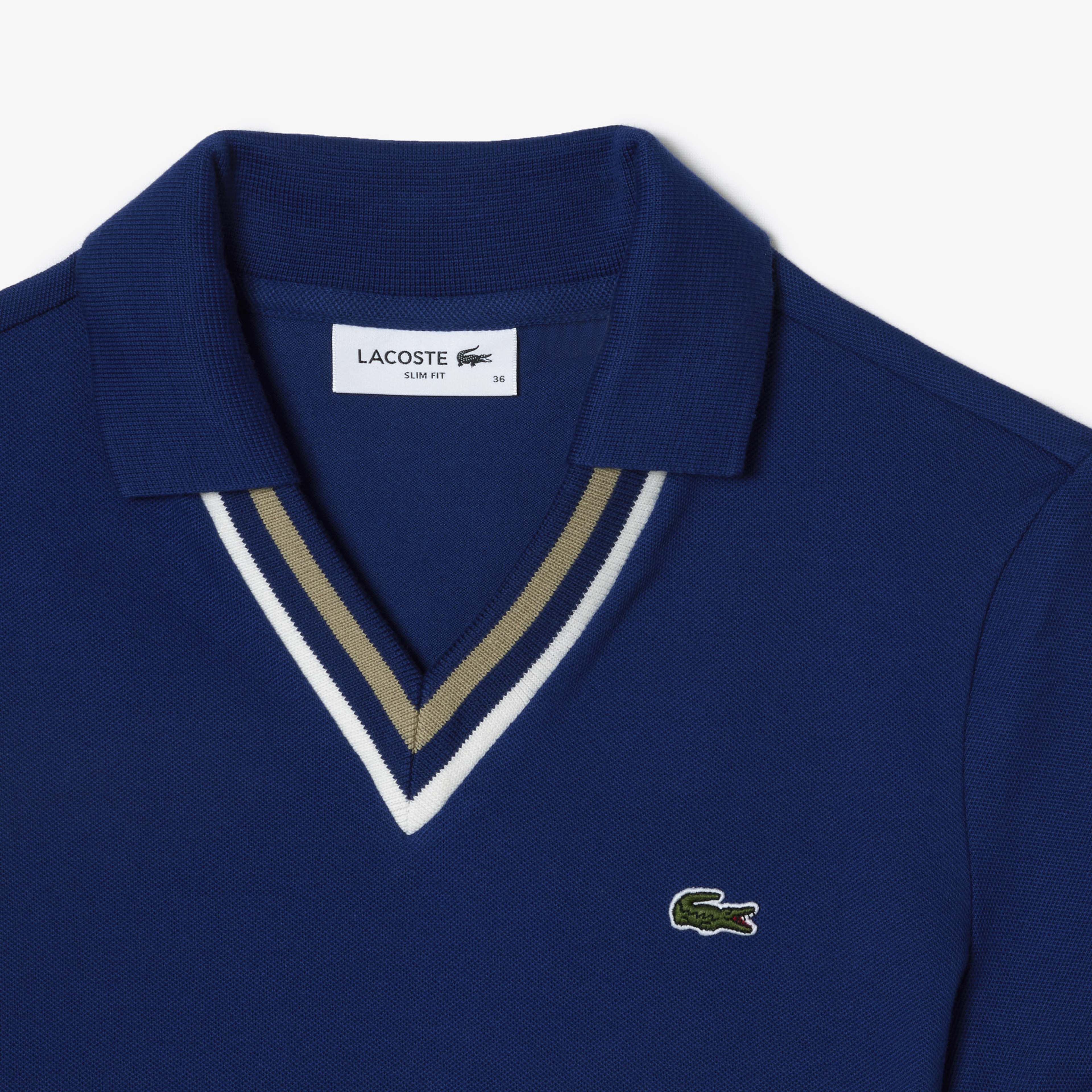 Lacoste Kadın Regular Fit V Yaka Lacivert Polo