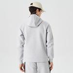 Erkek Relaxed Fit Kapüşonlu Baskılı Gri Sweatshirt
