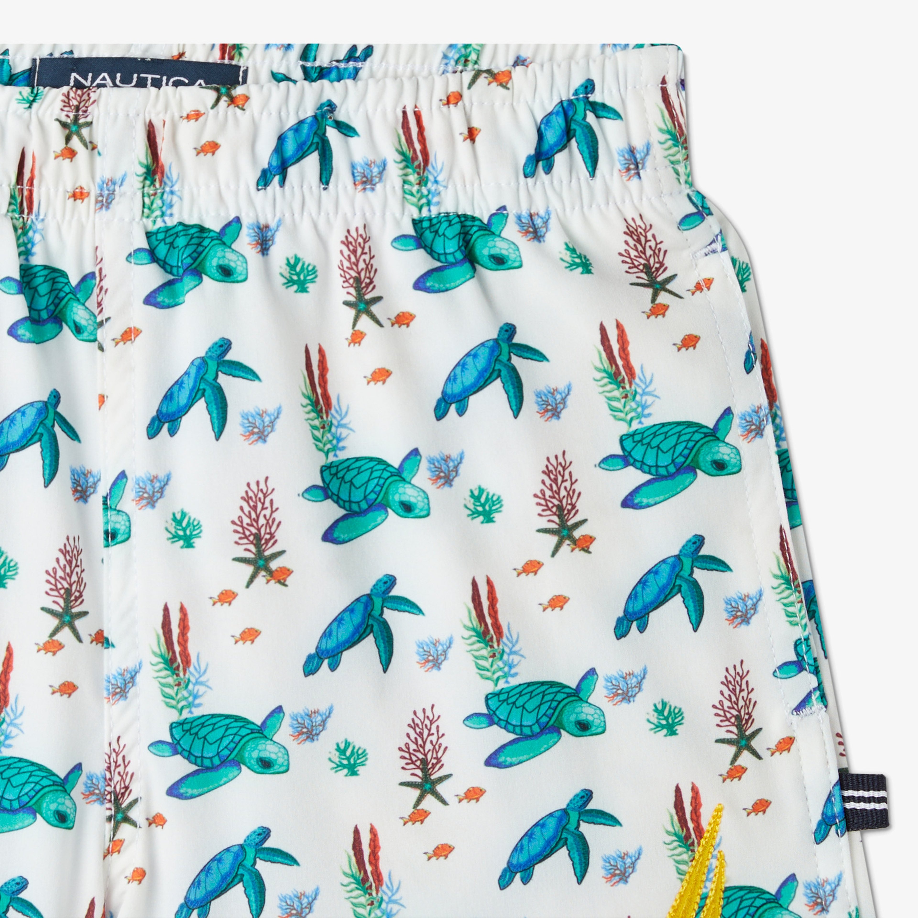 Nautica Erkek Çocuk Beyaz Desenli Şort Mayo