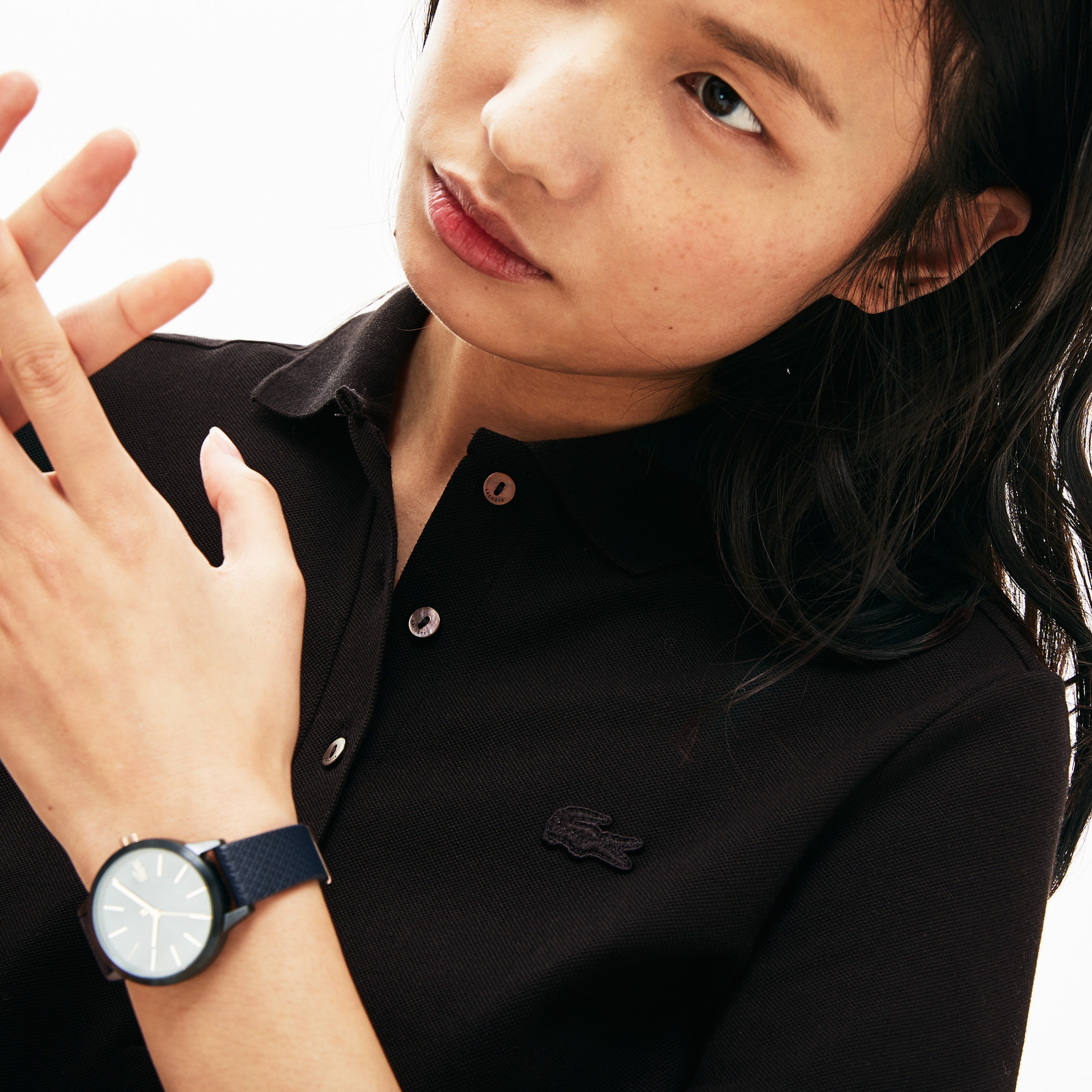 L.12.D Kadın Slim Fit Siyah Polo