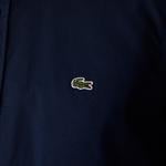 Erkek Slim Fit Düğmeli Yaka Lacivert Gömlek