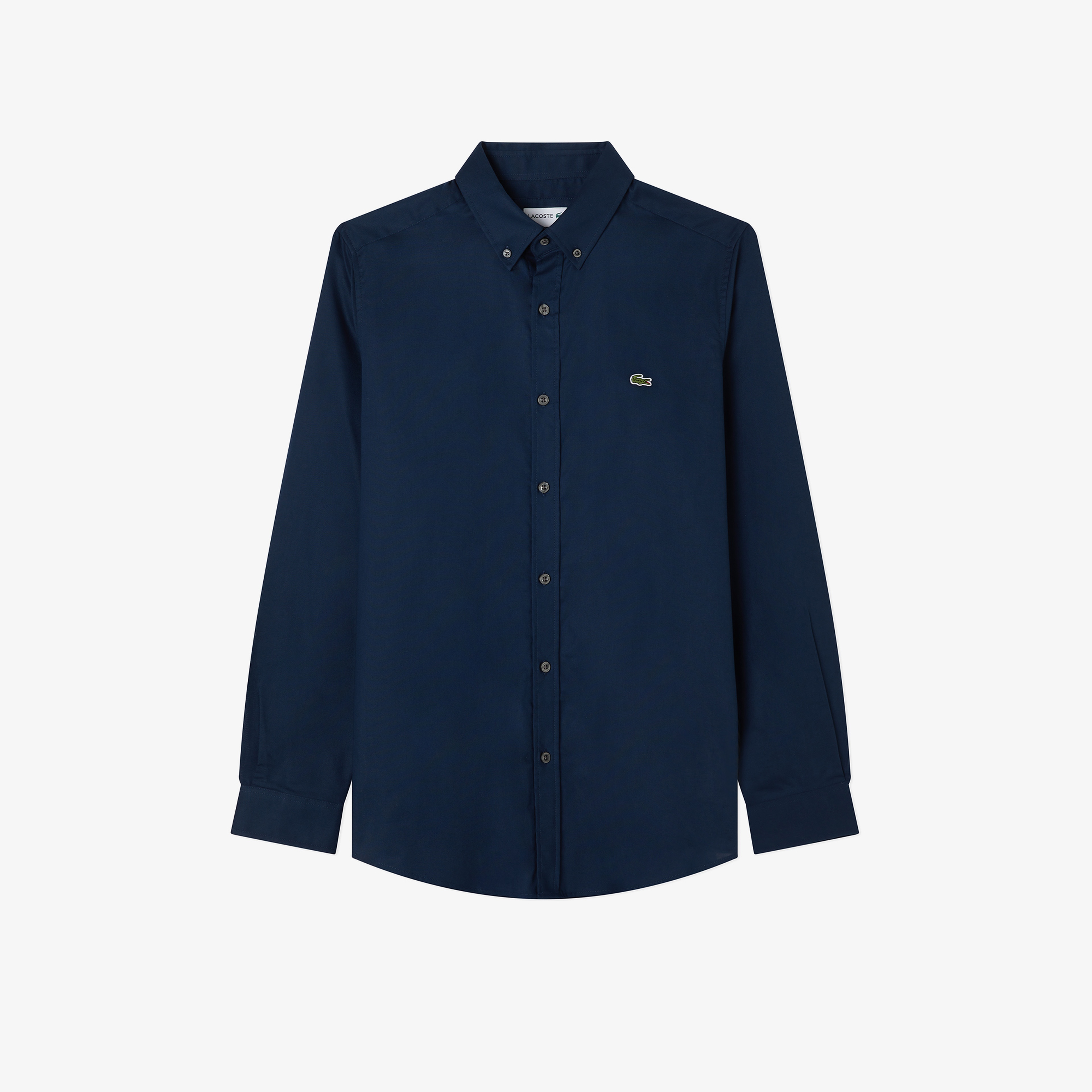 Erkek Slim Fit Düğmeli Yaka Lacivert Gömlek