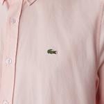 Erkek Slim Fit Düğmeli Yaka Pembe Gömlek