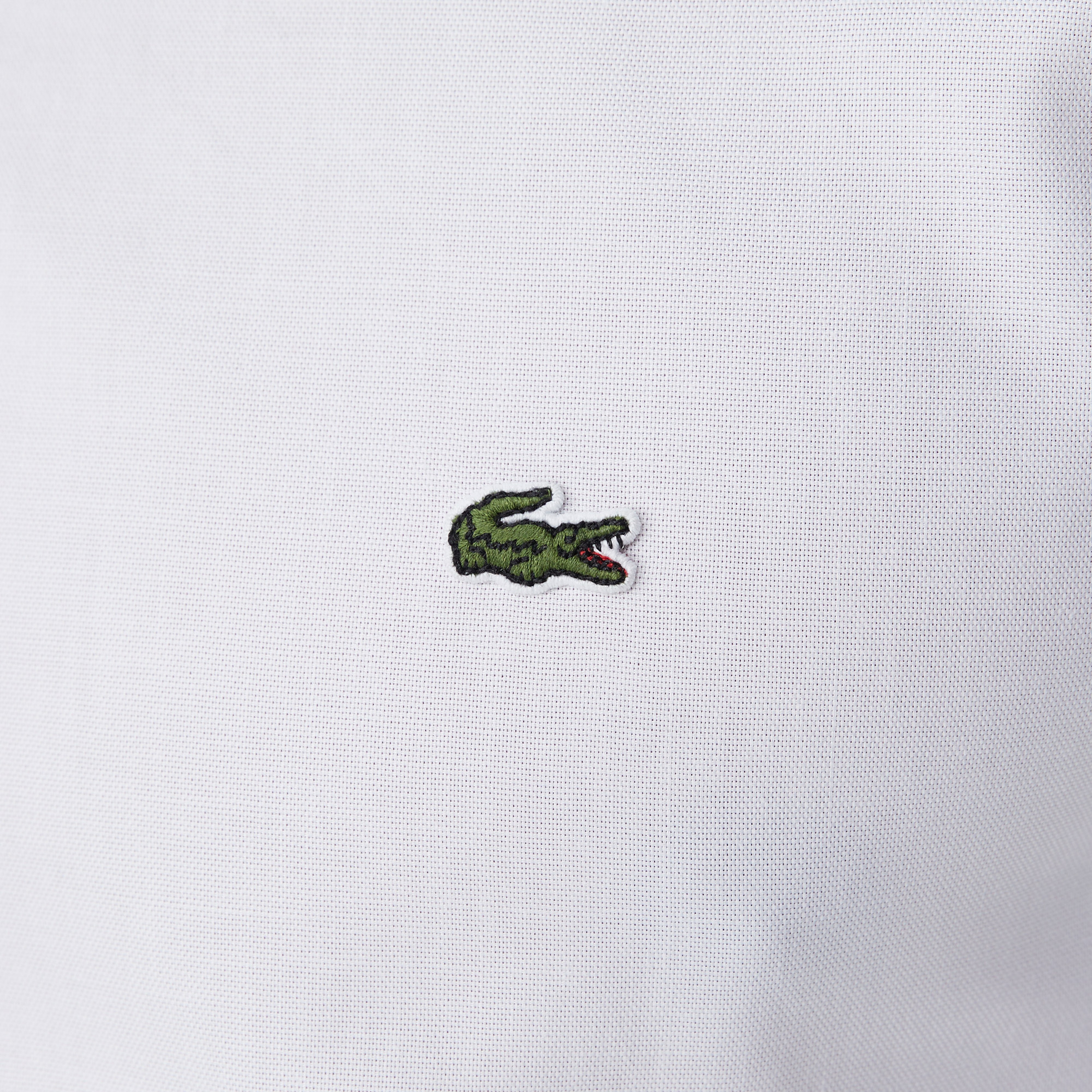 Erkek Slim Fit Düğmeli Yaka Beyaz Gömlek