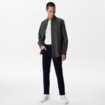 Erkek Regular Fit Ekose Koyu Yeşil Gömlek