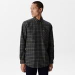 Erkek Regular Fit Ekose Koyu Yeşil Gömlek