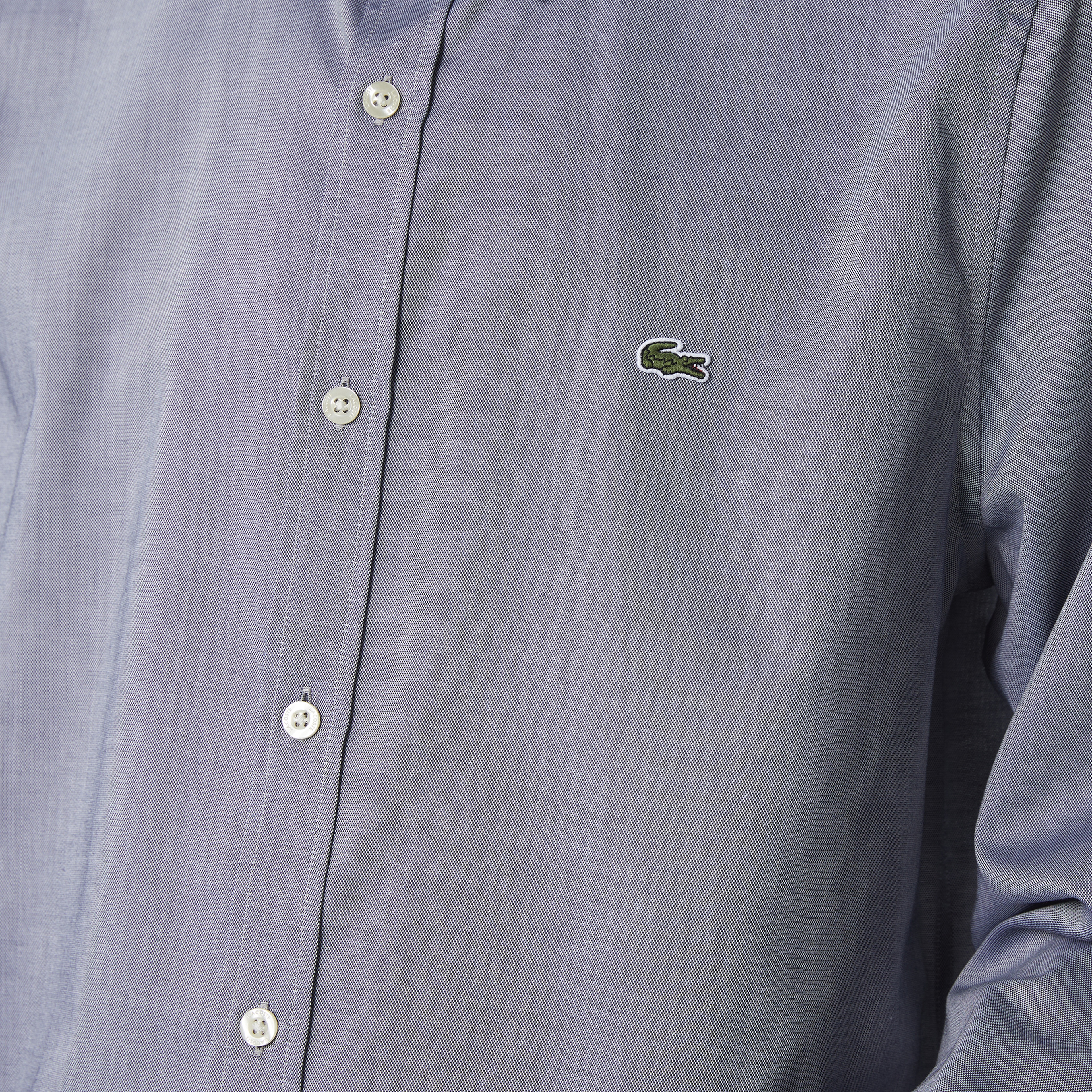 Erkek Slim Fit Düğmeli Yaka Lacivert Gömlek