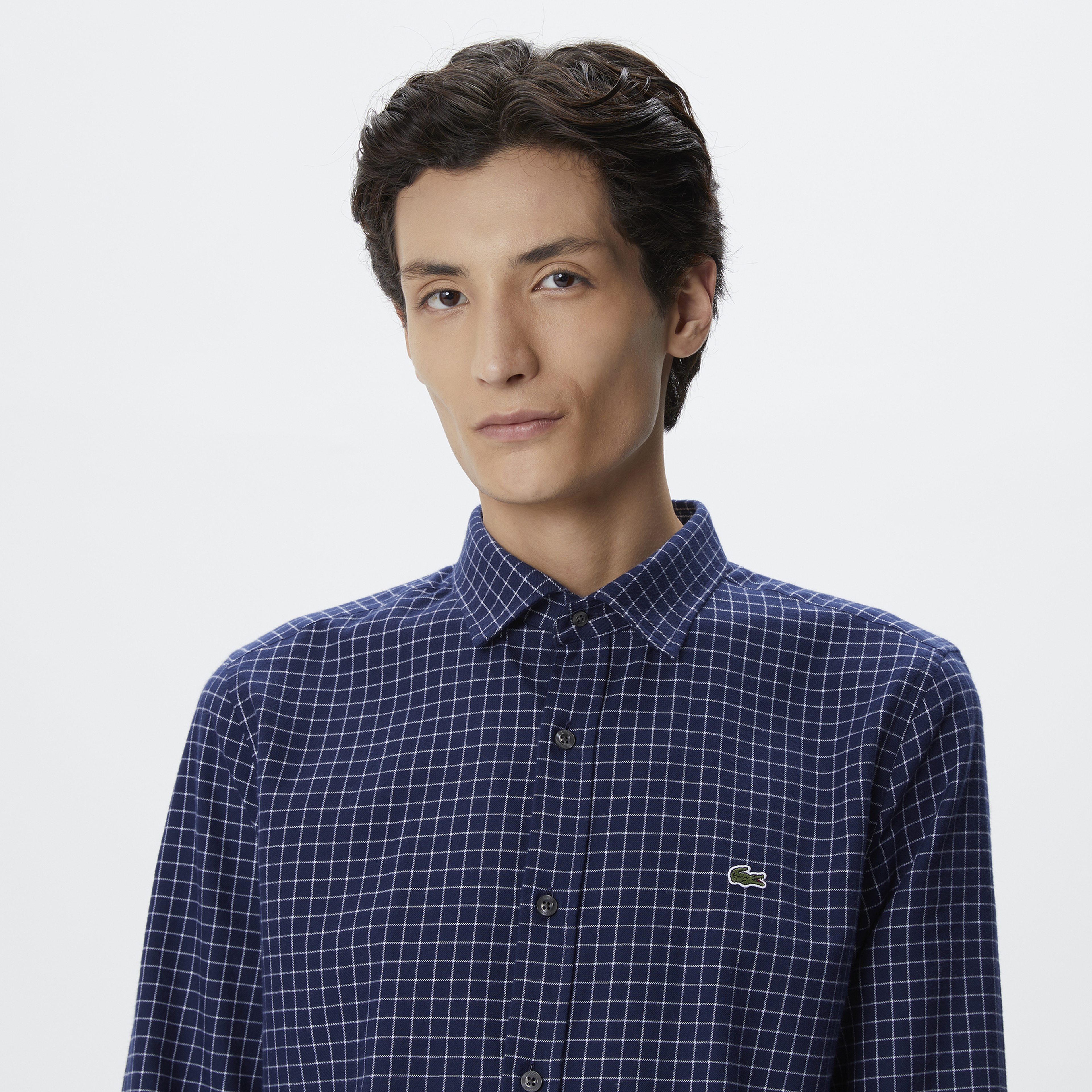 Erkek Regular Fit Ekose Lacivert Gömlek