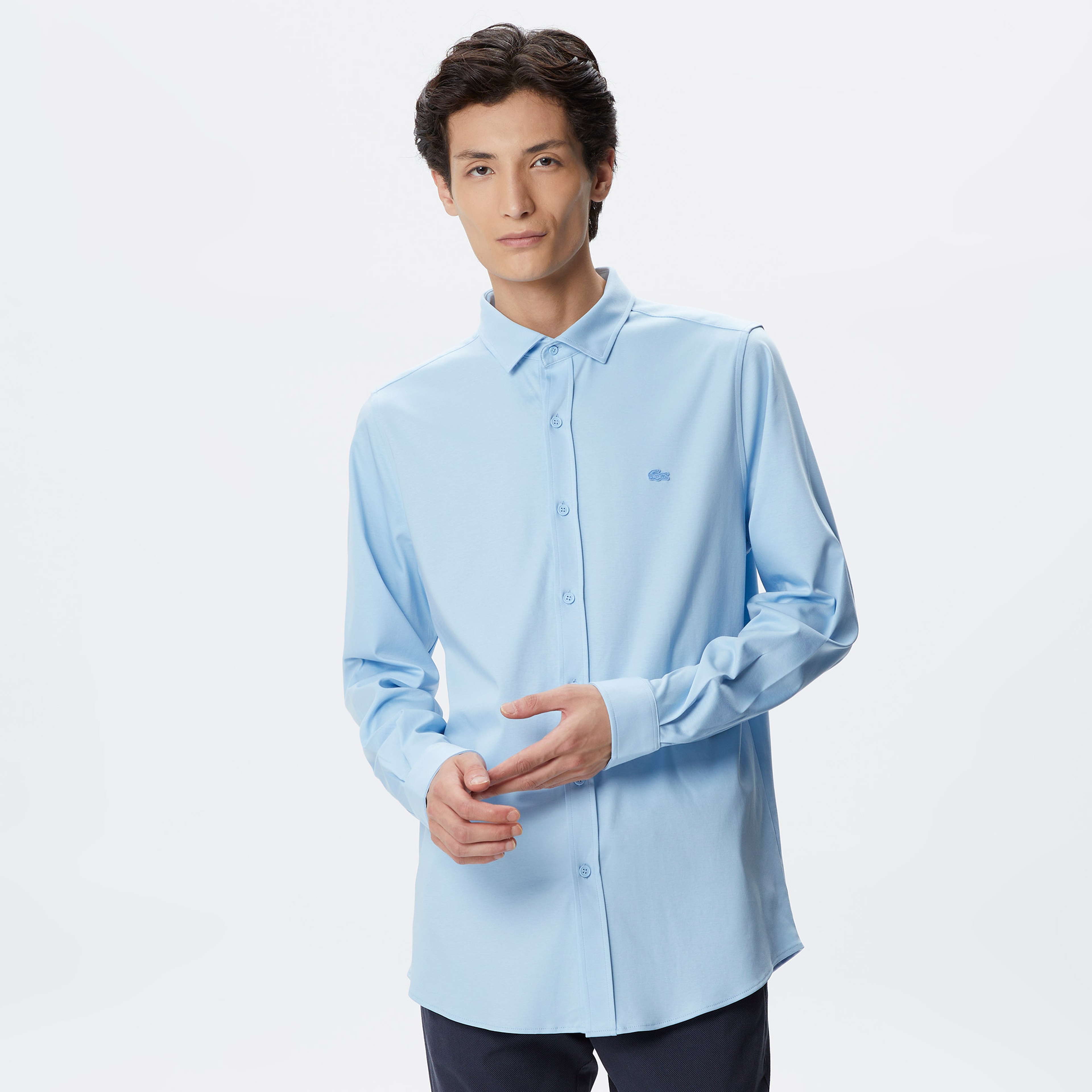 Erkek Slim Fit Açık Mavi Gömlek