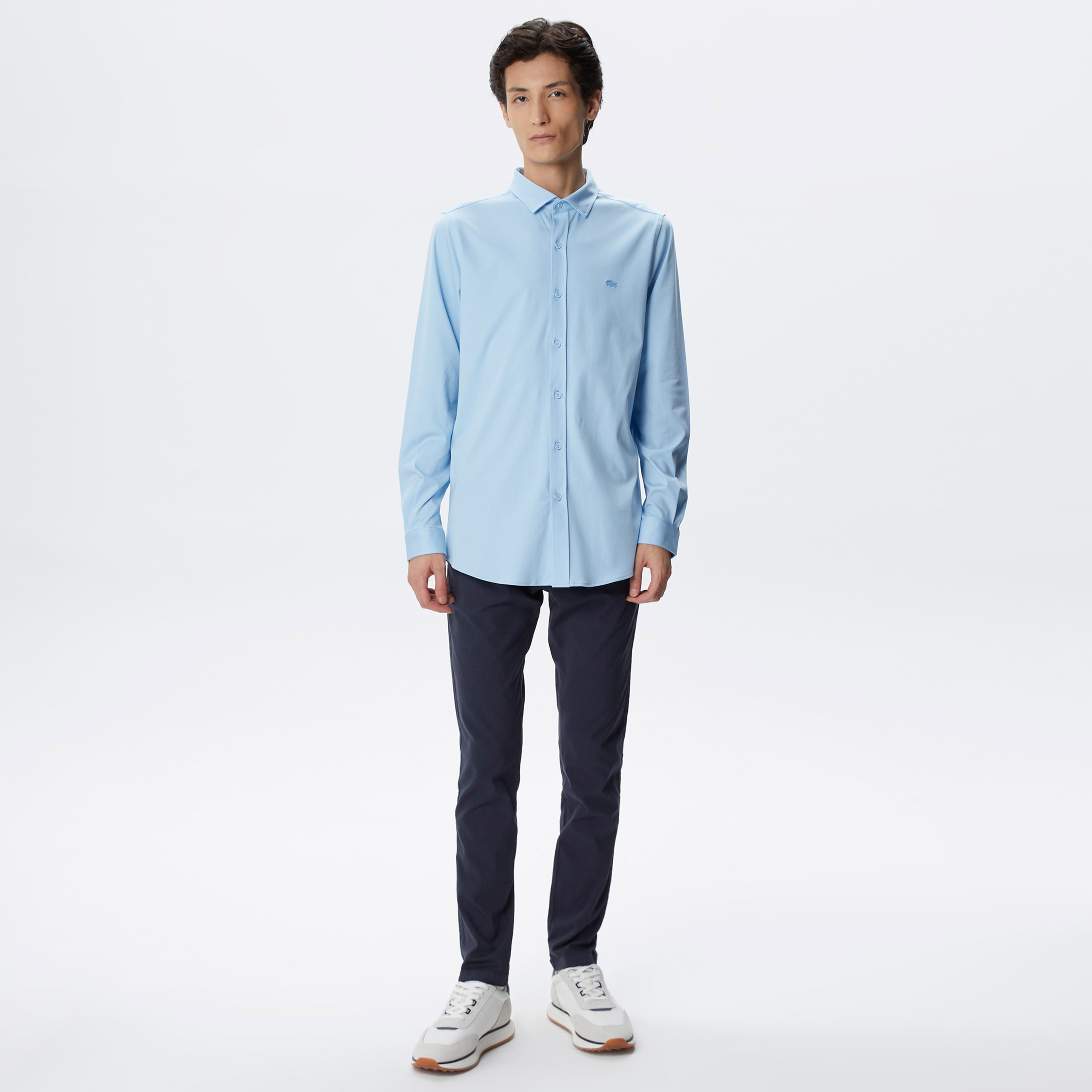 Erkek Slim Fit Açık Mavi Gömlek