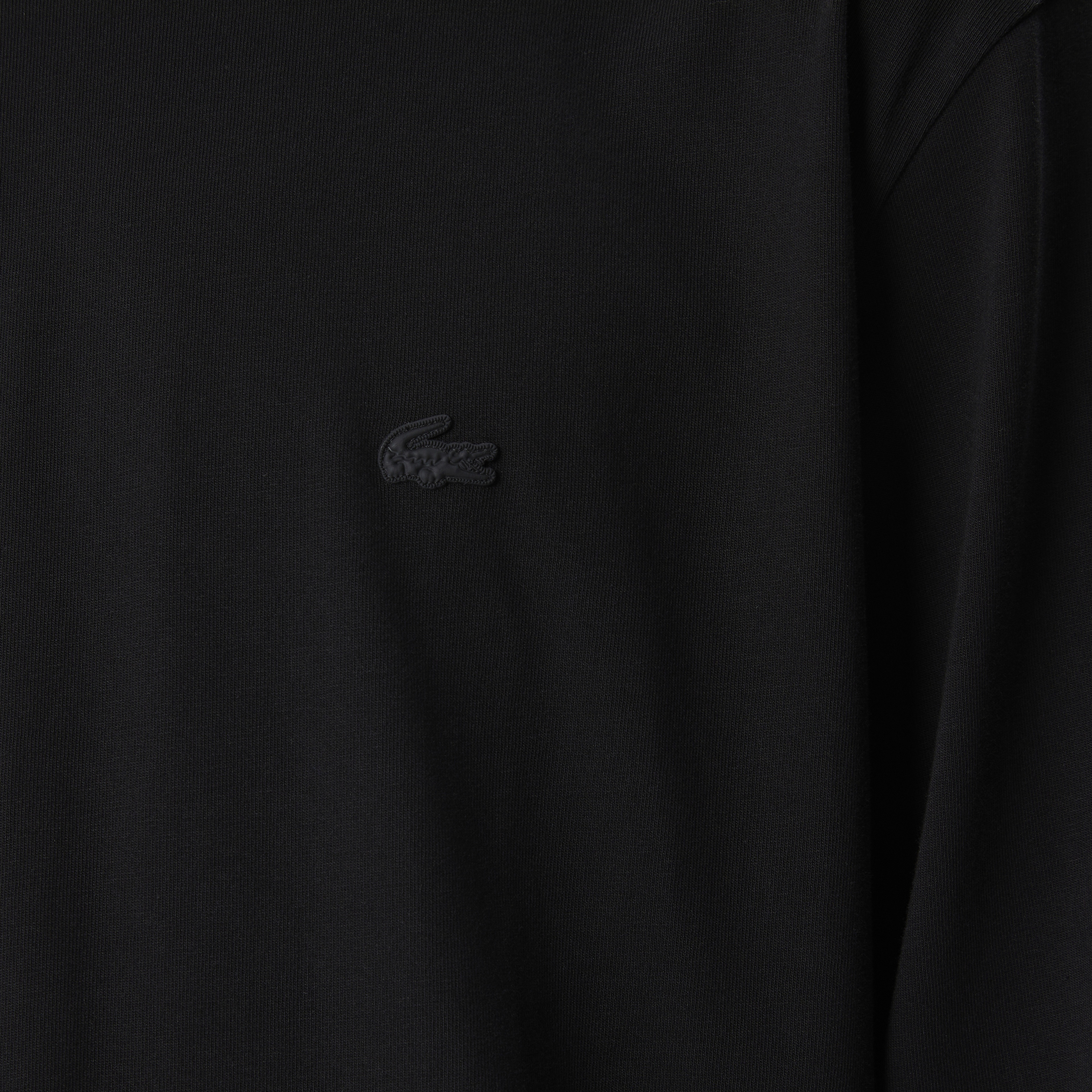 Erkek Relaxed Fit Uzun Kollu Bisiklet Yaka Baskılı Siyah T-Shirt