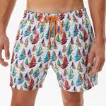 Nautica Erkek Beyaz Baskılı Deniz Şortu