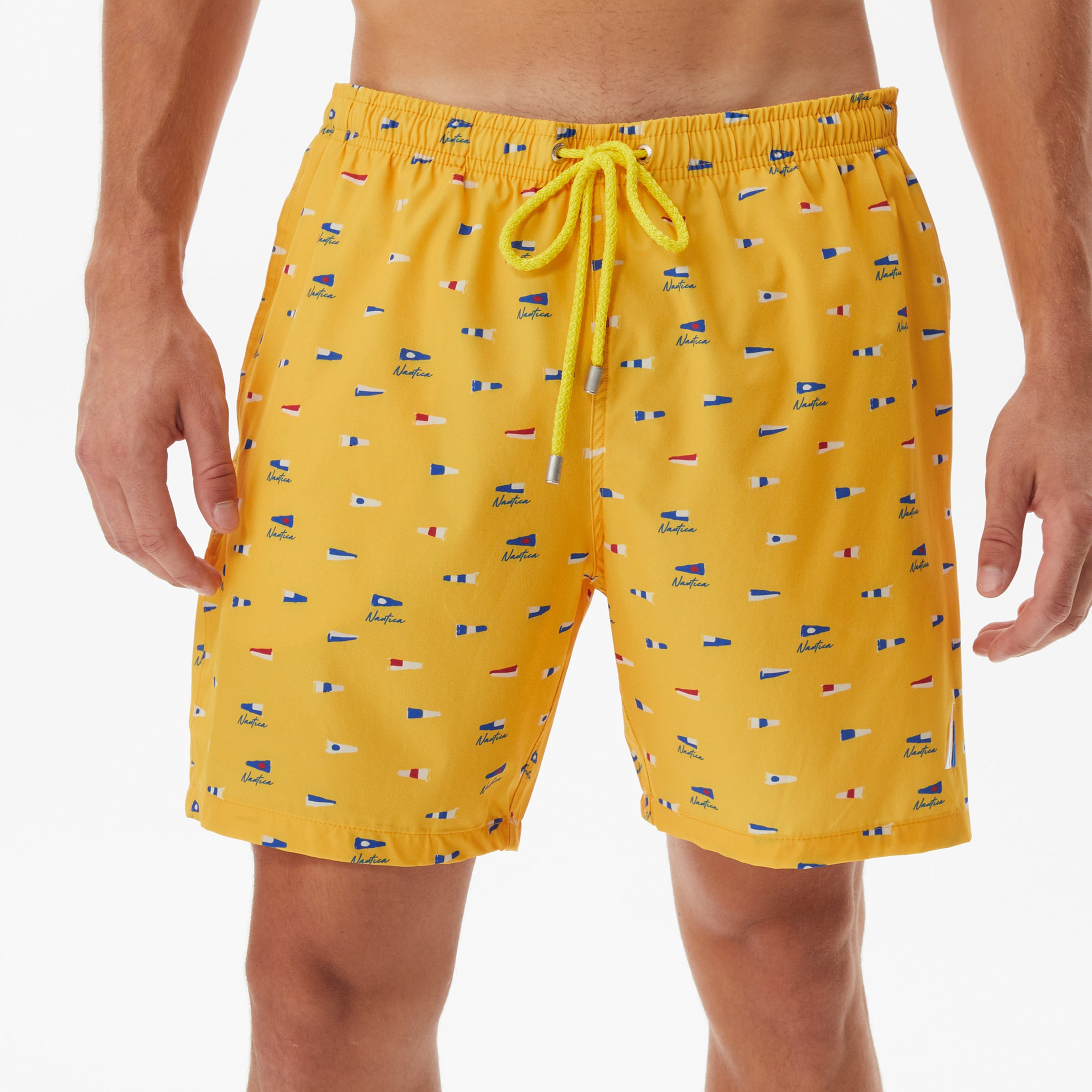 Nautica Erkek Sarı Baskılı Deniz Şortu