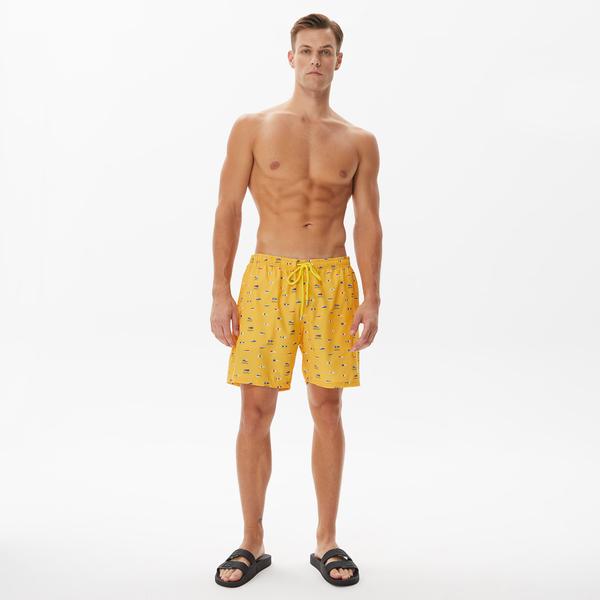 Nautica Erkek Sarı Baskılı Deniz Şortu