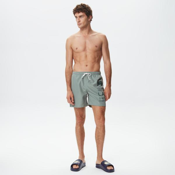 Erkek Baskılı Yeşil Mayo Şort