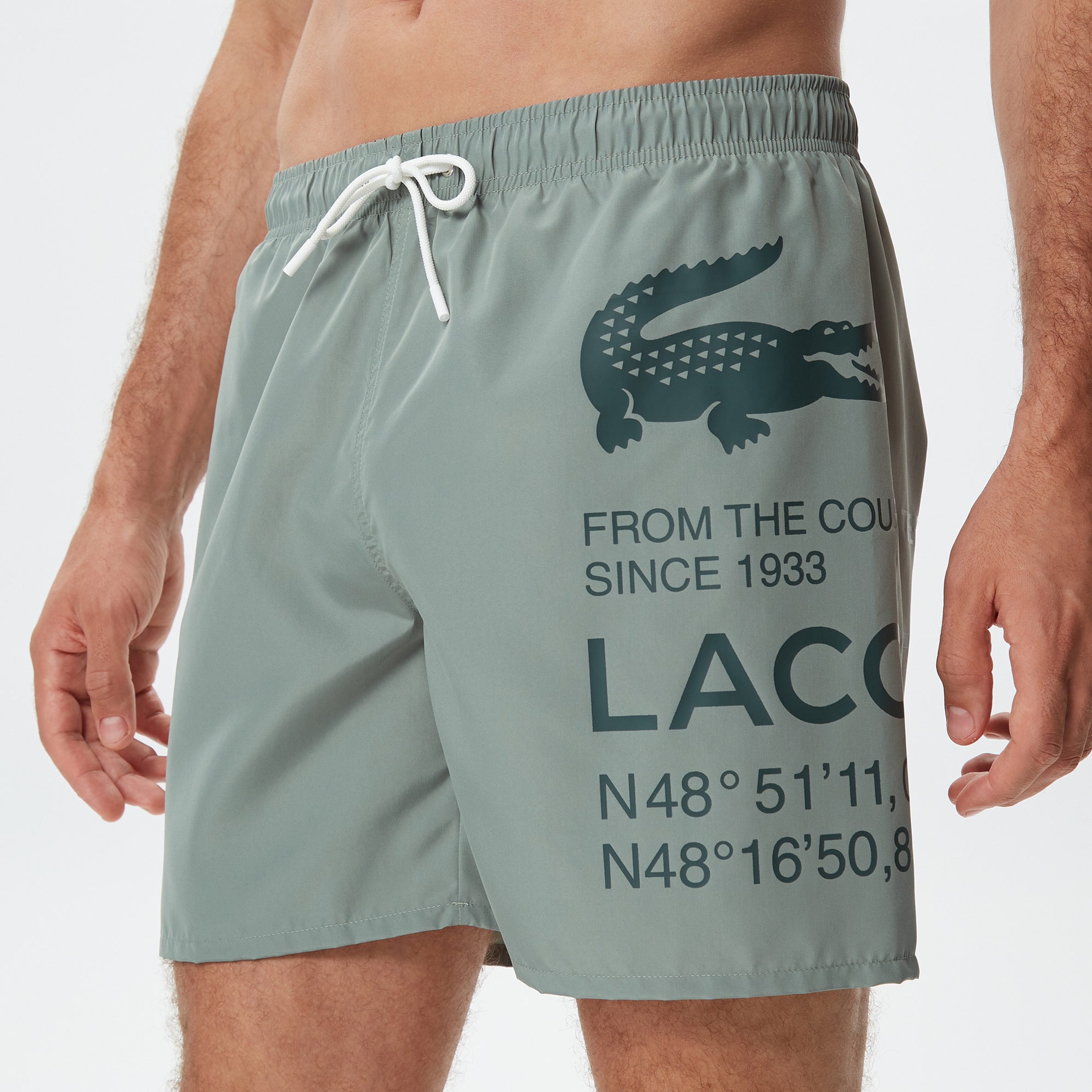 Erkek Baskılı Yeşil Mayo Şort