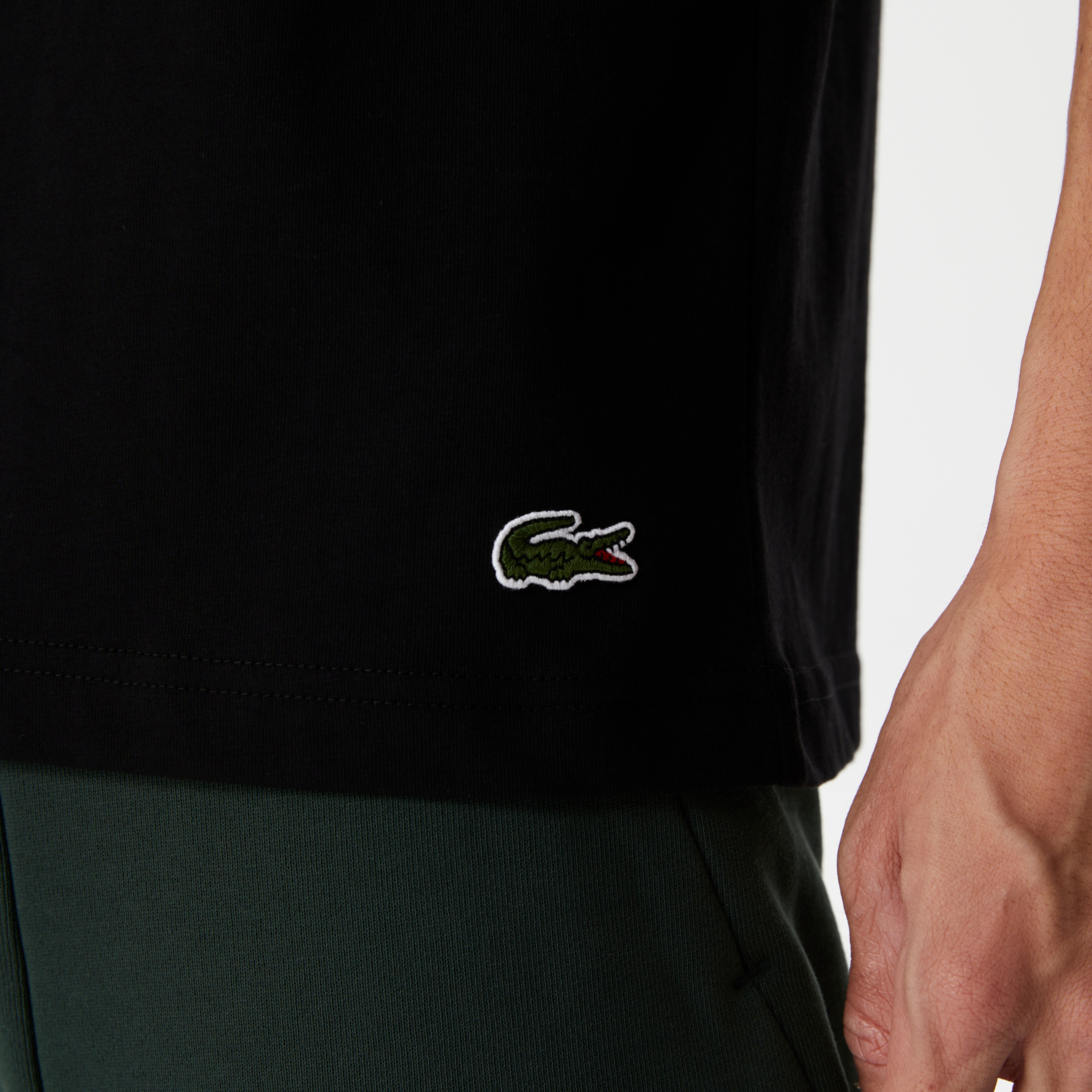 Lacoste Erkek Regular Fit Bisiklet Yaka Baskılı Siyah T-Shirt