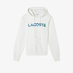 Erkek Regular Fit Kapüşonlu Baskılı Ekru Sweatshirt