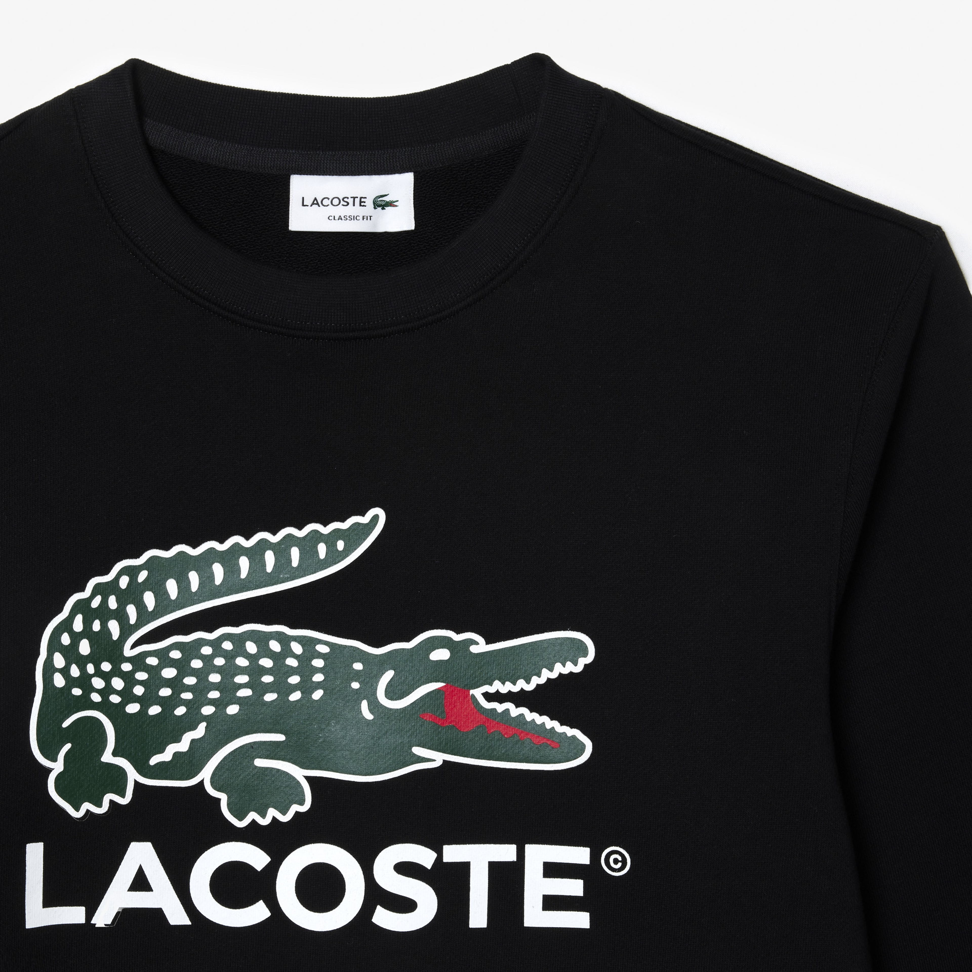 Erkek Classic Fit Bisiklet Yaka Baskılı Siyah Sweatshirt