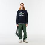 Erkek Classic Fit Bisiklet Yaka Baskılı Lacivert Sweatshirt
