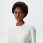 Kadın Relaxed Fit Bisiklet Yaka Beyaz T-Shirt