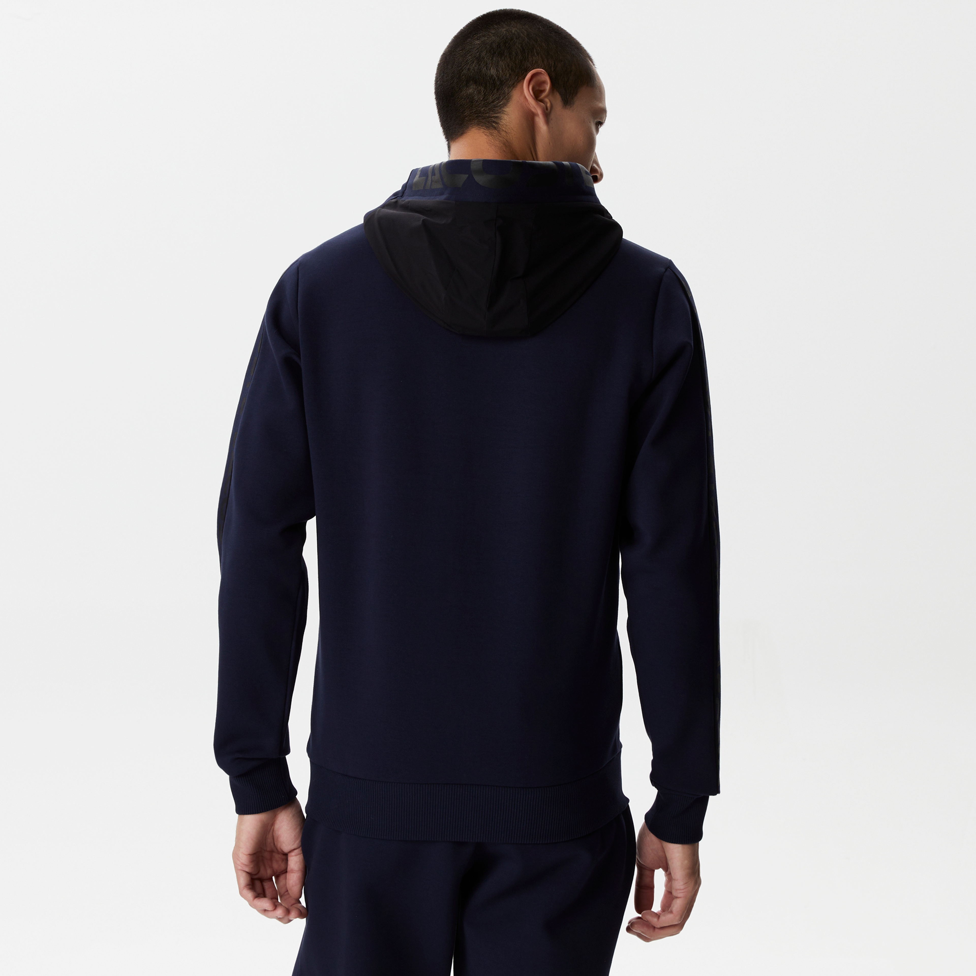Erkek Regular Fit Kapüşonlu Baskılı Lacivert Sweatshirt