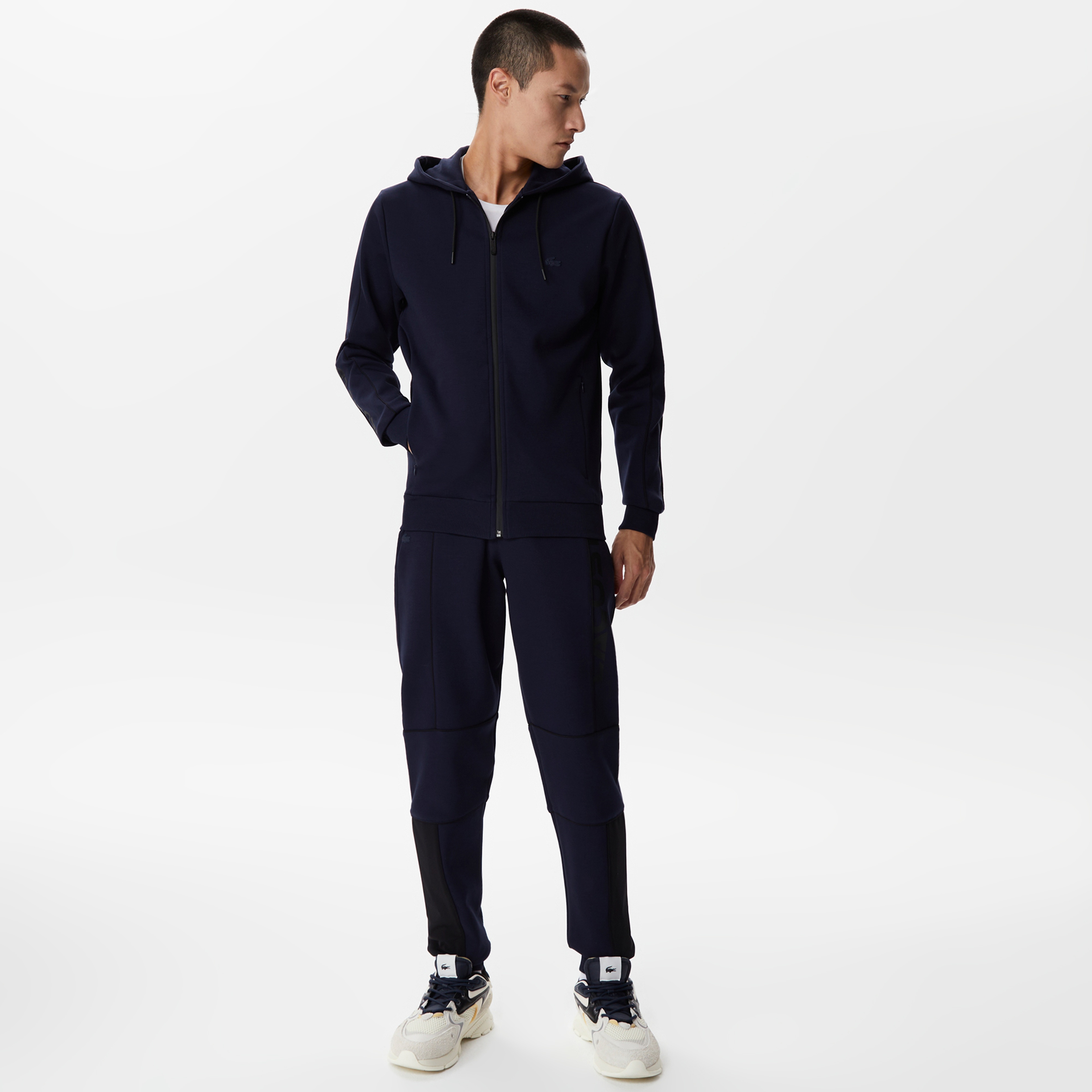 Erkek Regular Fit Kapüşonlu Baskılı Lacivert Sweatshirt