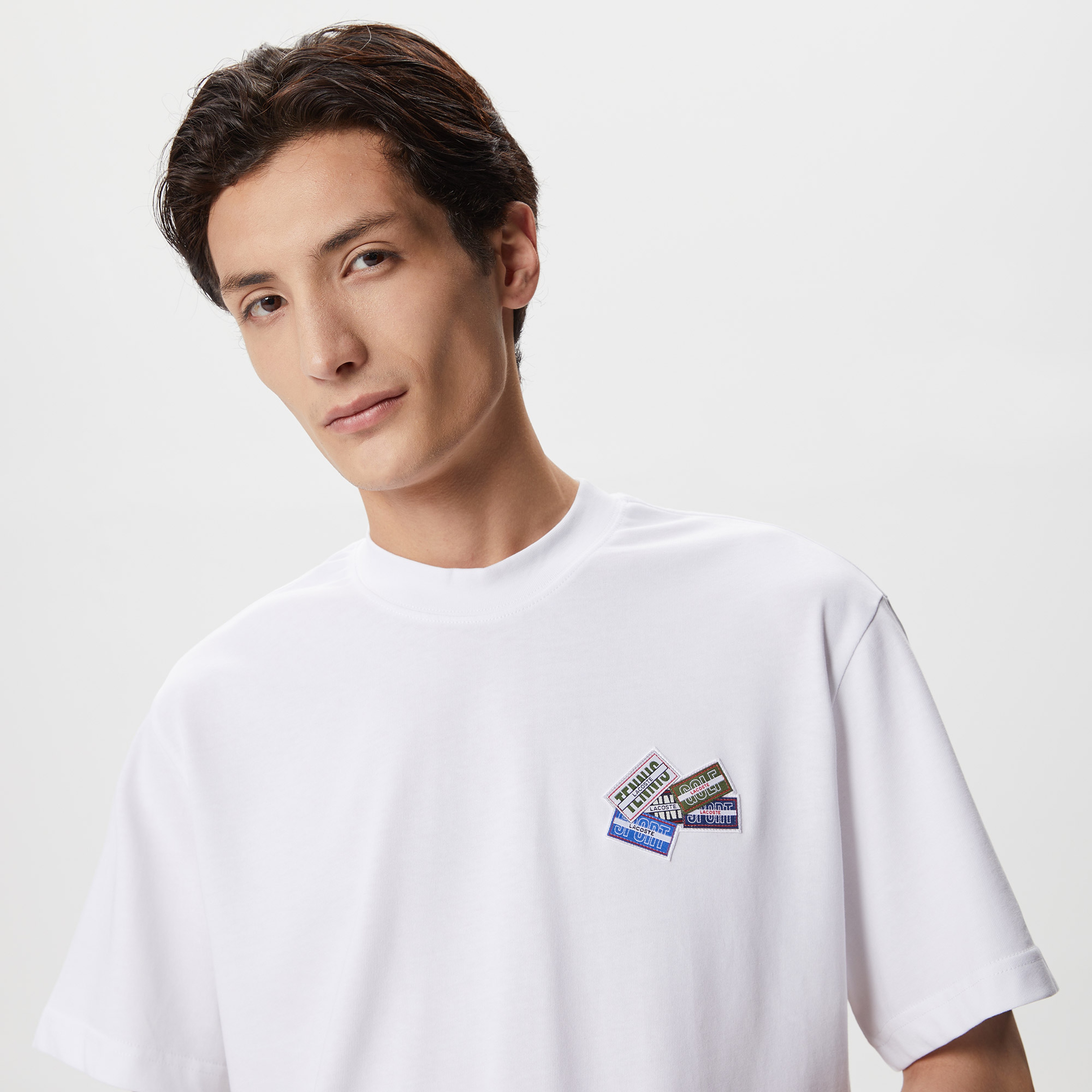 Erkek Relaxed Fit Bisiklet Yaka Baskılı Beyaz T-Shirt