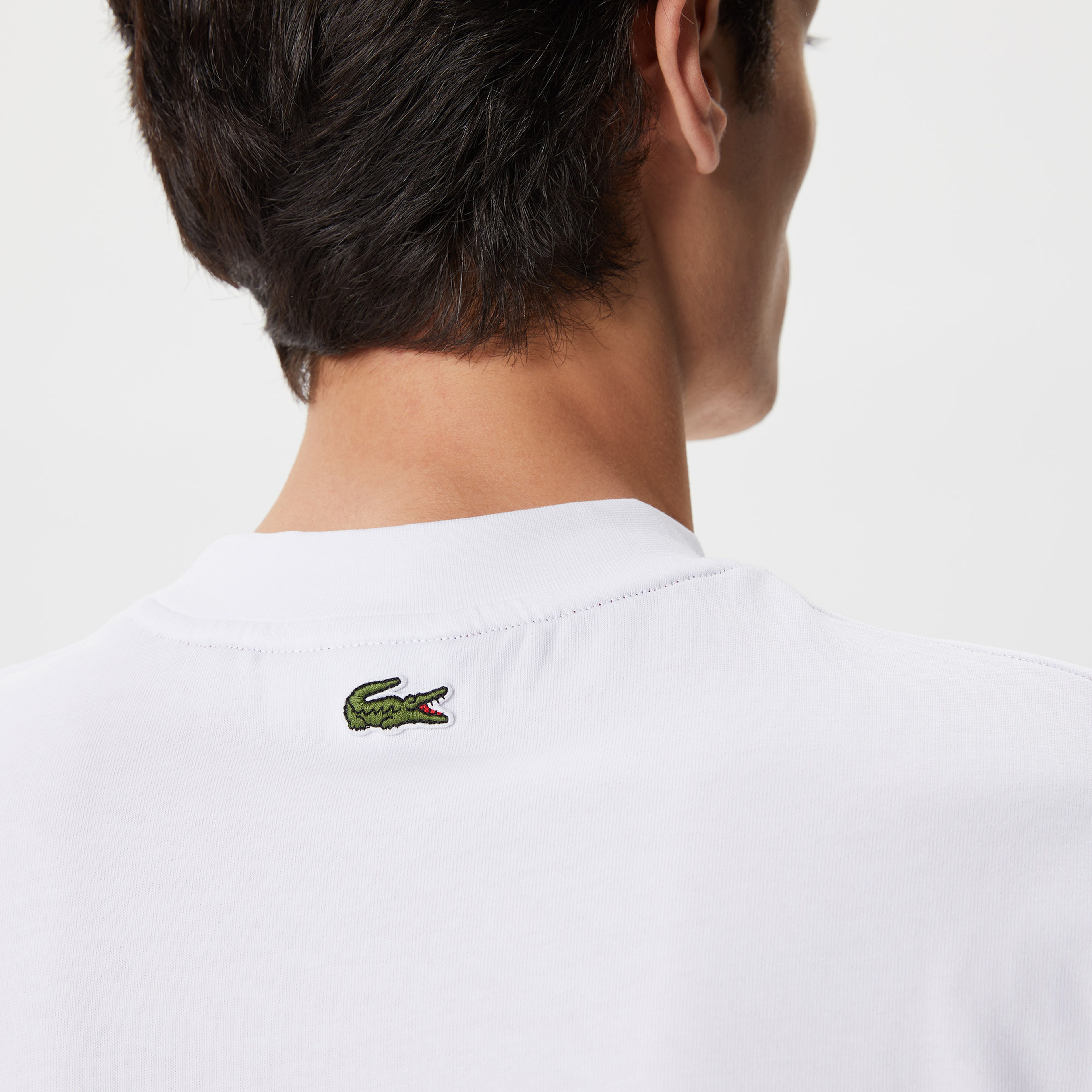 Erkek Relaxed Fit Bisiklet Yaka Baskılı Beyaz T-Shirt