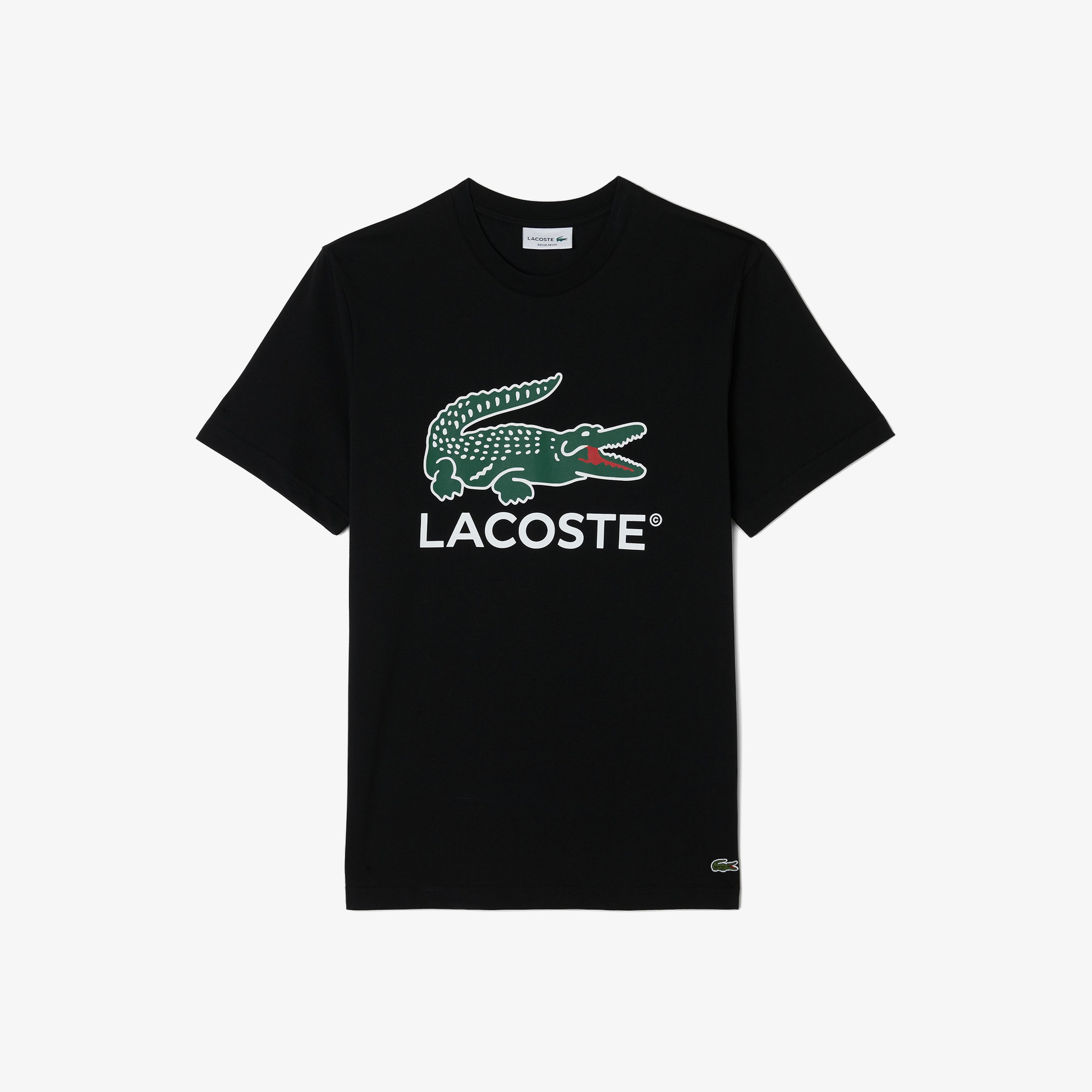 Lacoste Erkek Regular Fit Bisiklet Yaka Baskılı Siyah T-Shirt
