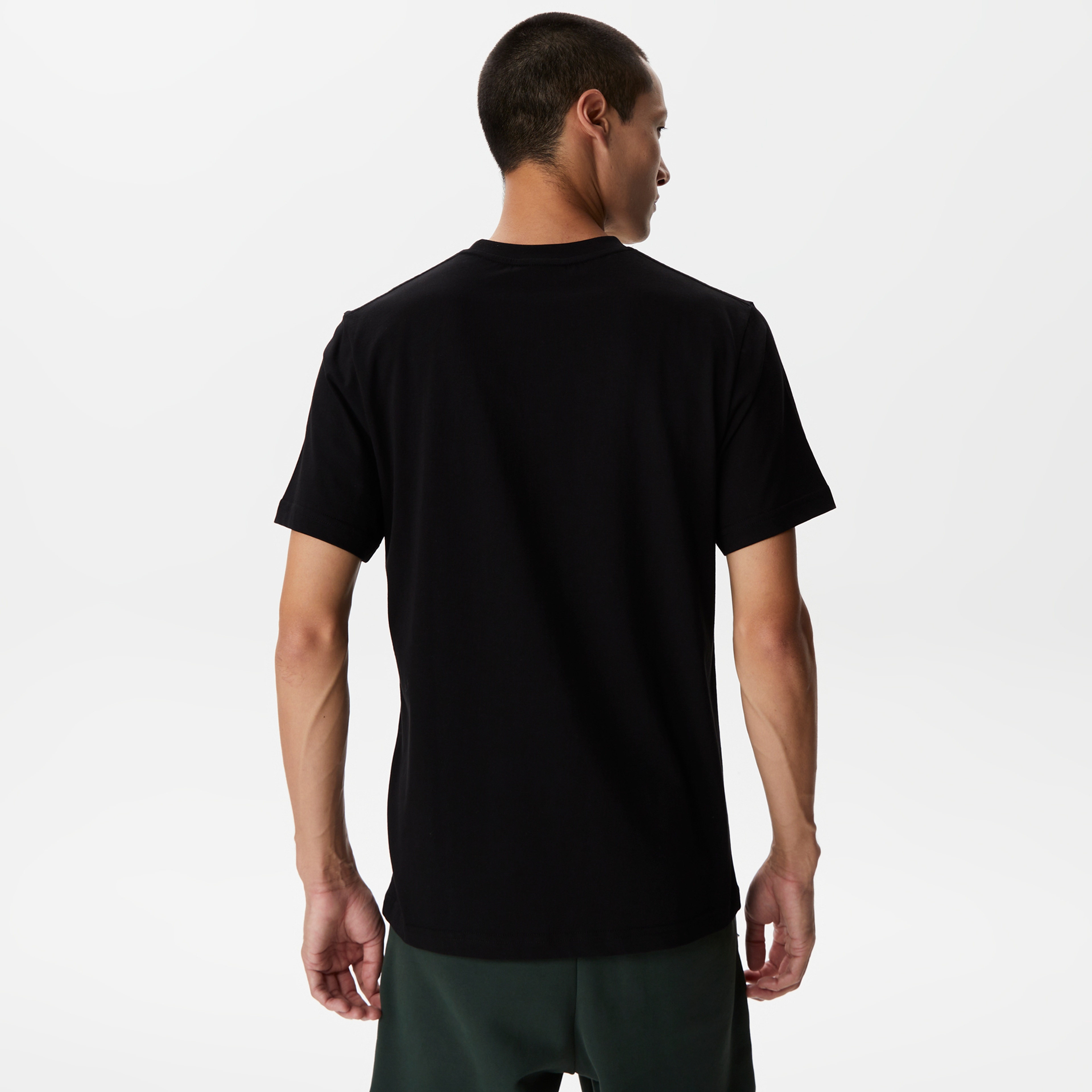 Lacoste Erkek Regular Fit Bisiklet Yaka Baskılı Siyah T-Shirt