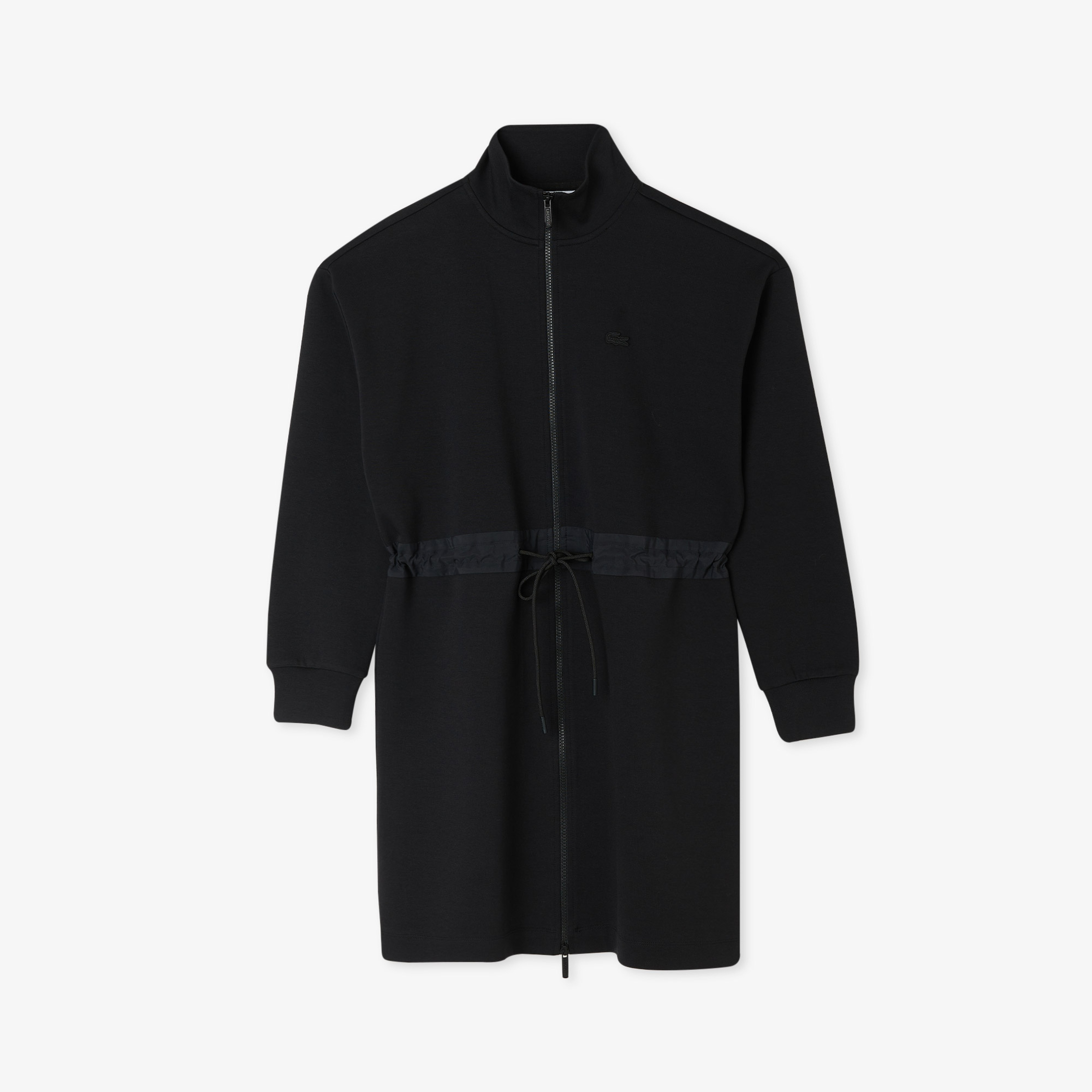 Kadın Loose Fit Uzun Kollu Dik Yaka Siyah Elbise