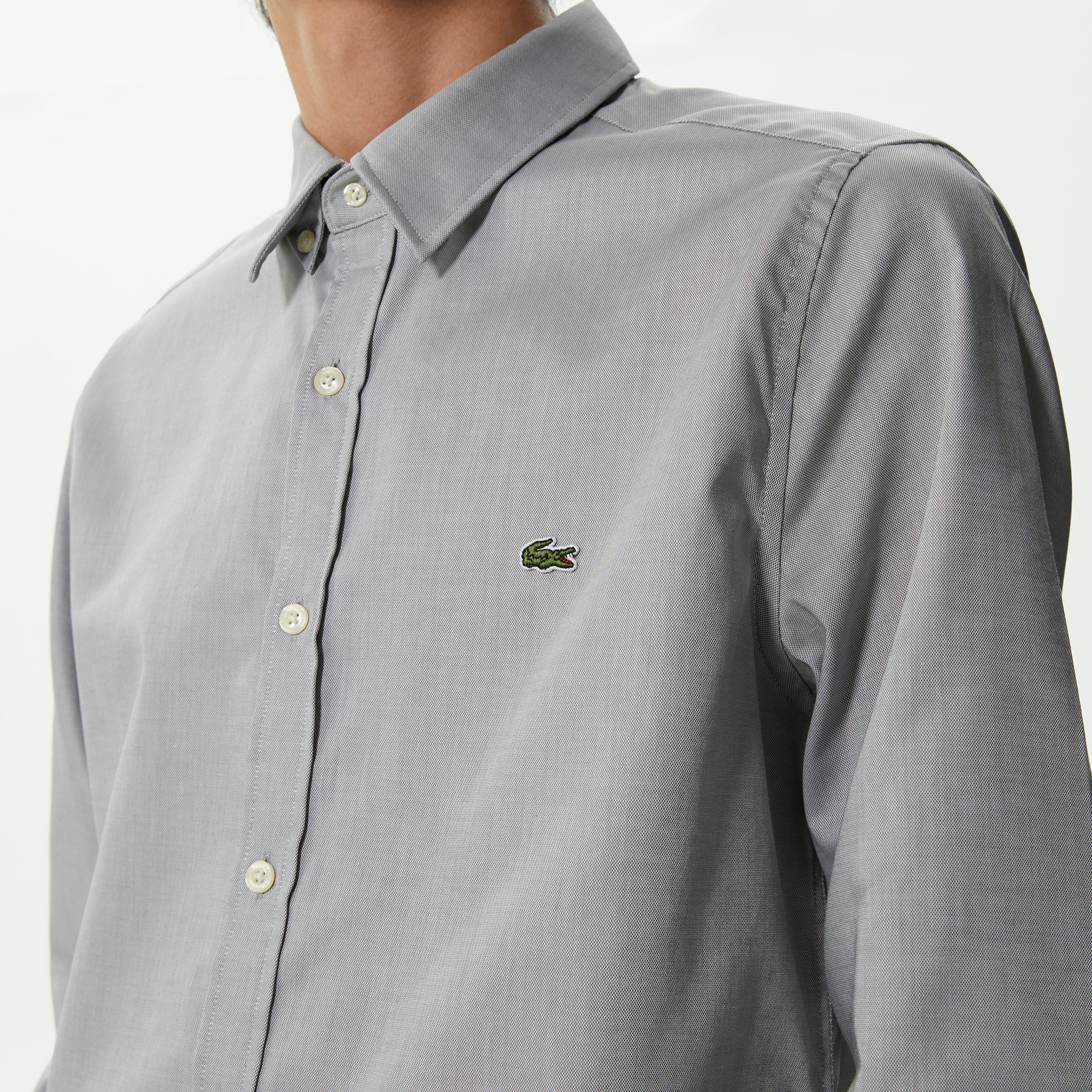 Erkek Slim Fit Koyu Gri Gömlek