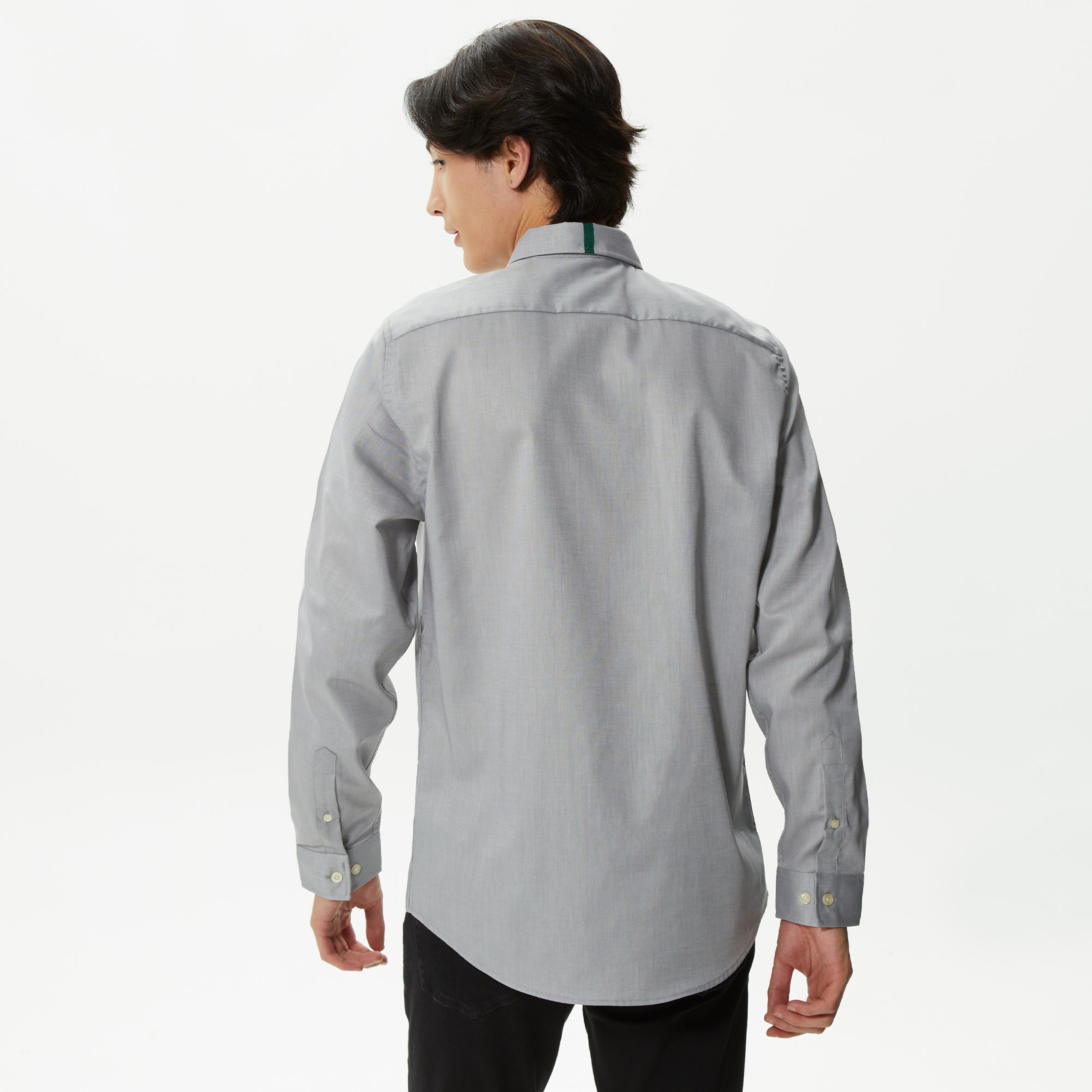 Erkek Slim Fit Koyu Gri Gömlek