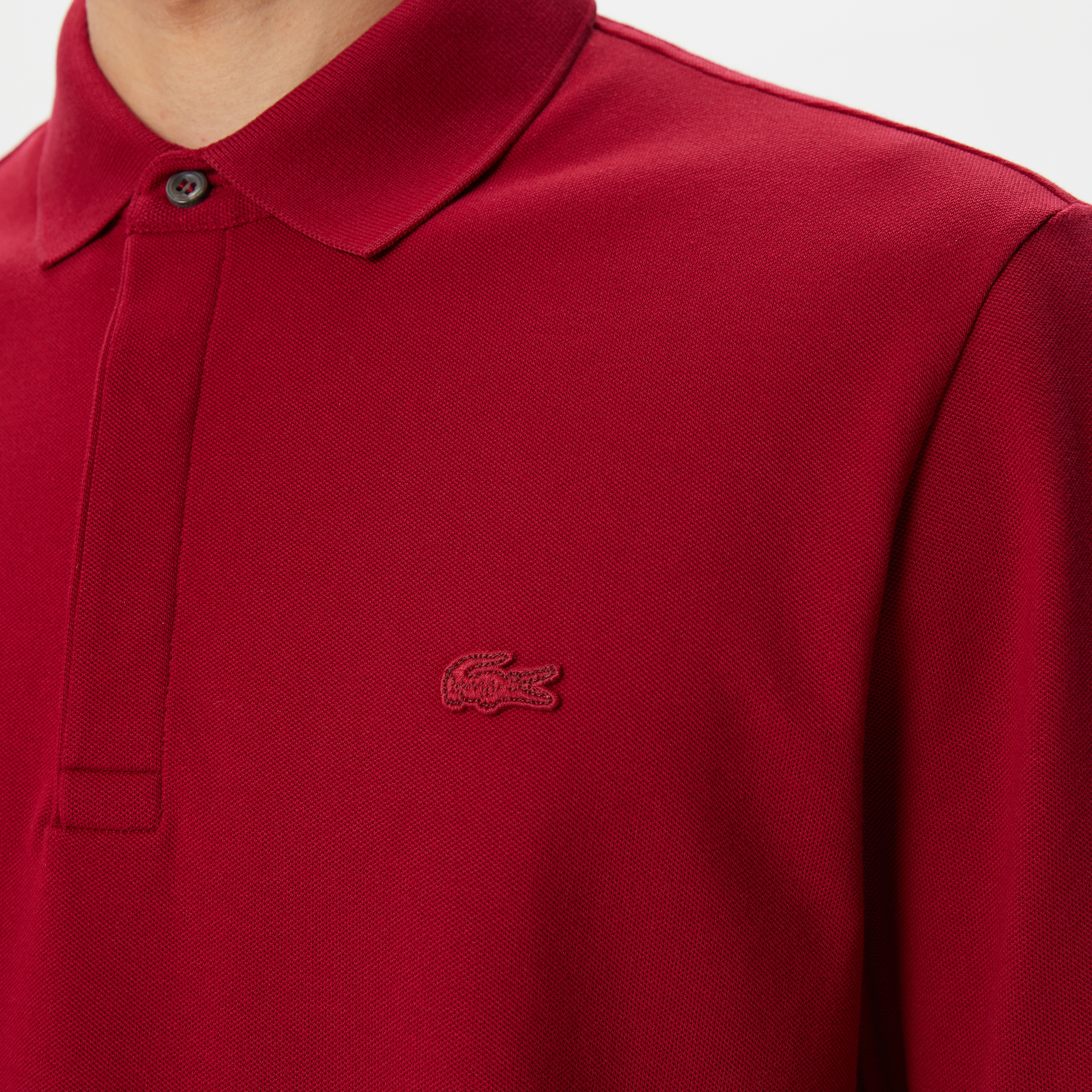 Erkek Regular Fit Uzun Kollu Bordo Paris Polo