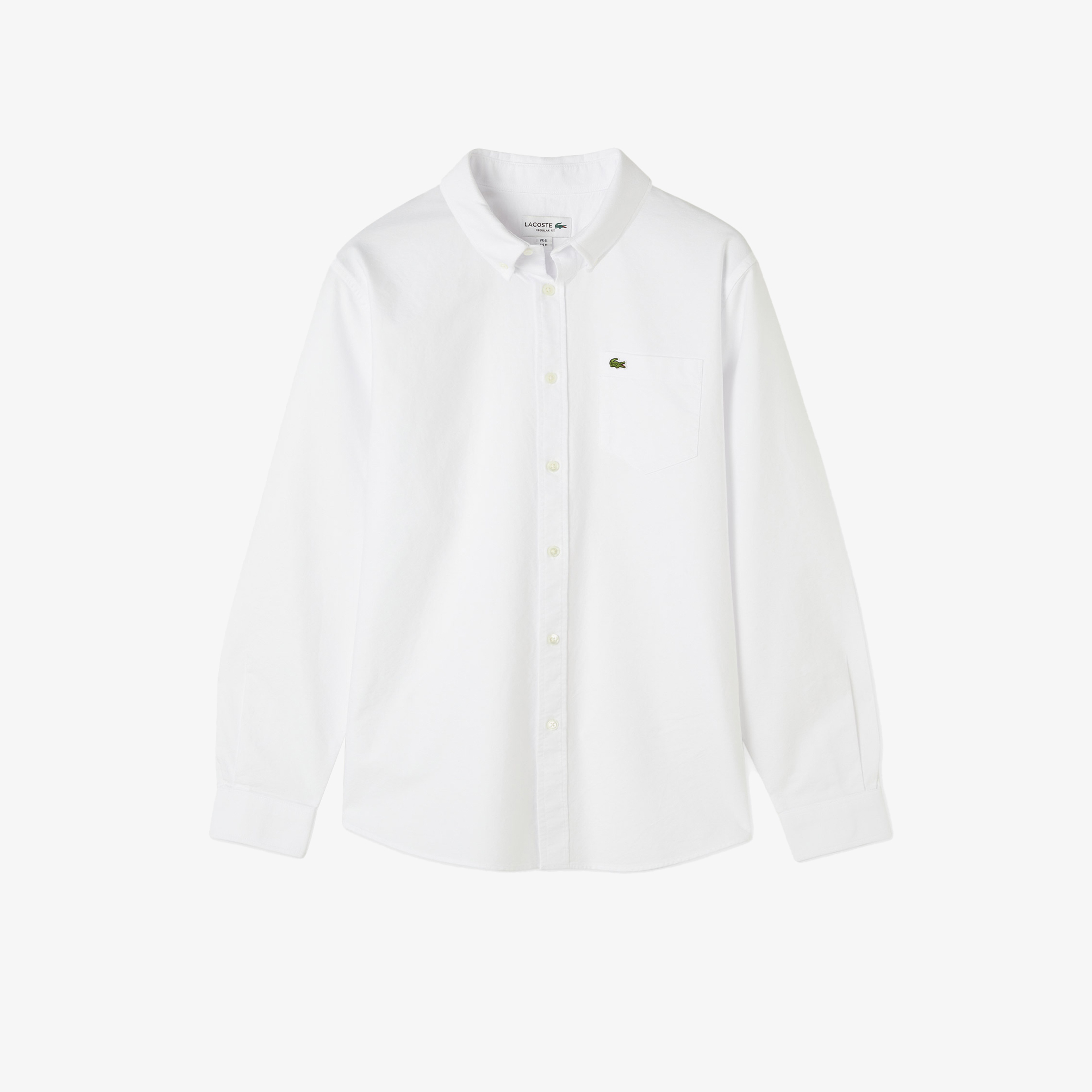 Erkek Regular Fit Düğmeli Yaka Organik Pamuk Beyaz Gömlek