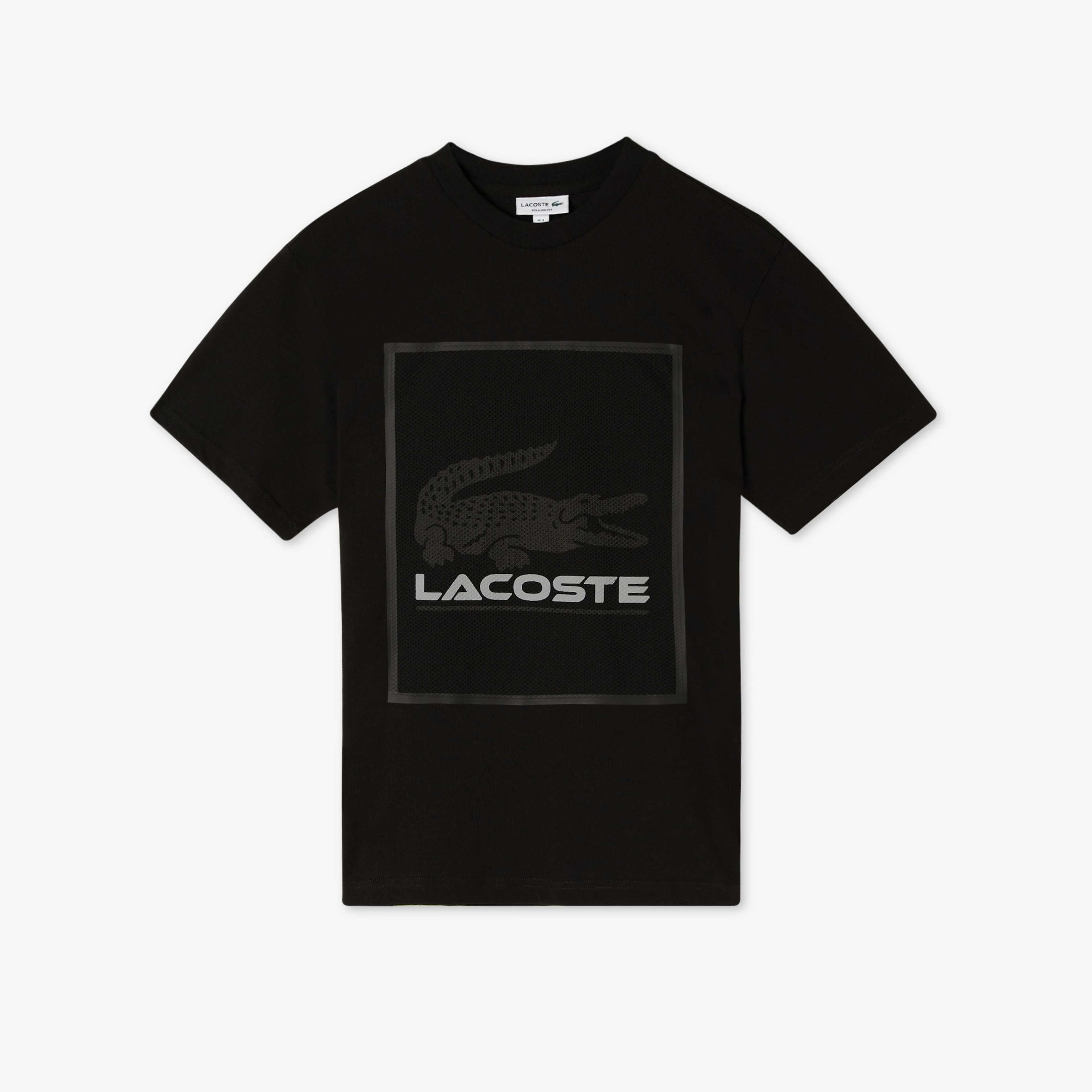 Erkek Relaxed Fit Bisiklet Yaka Baskılı Siyah T-Shirt