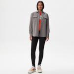 Kadın Relaxed Fit Uzun Kollu Gri Gömlek