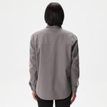 Kadın Relaxed Fit Uzun Kollu Gri Gömlek