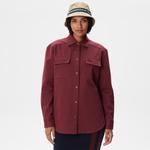 Kadın Relaxed Fit Uzun Kollu Kırmızı Gömlek