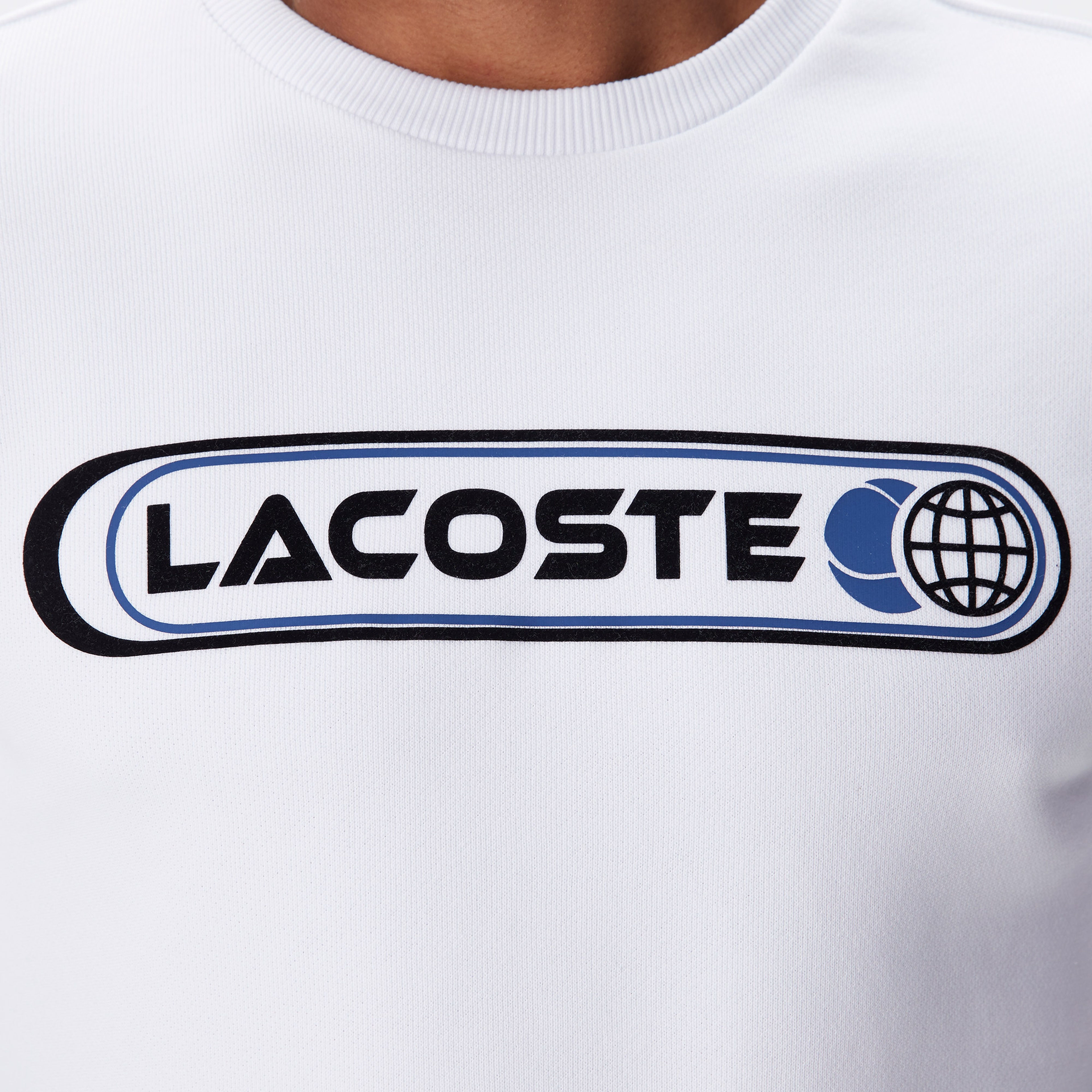 Erkek Regular Fit Bisiklet Yaka Baskılı Beyaz Sweatshirt