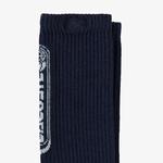 Erkek Baskılı Lacivert Çorap