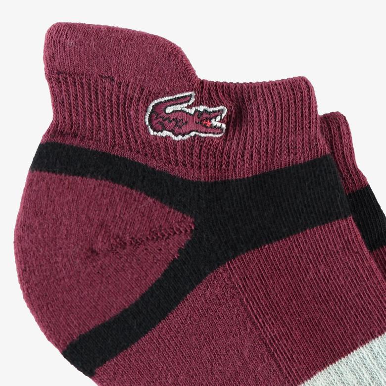 Kadın Çizgili Bordo Çorap