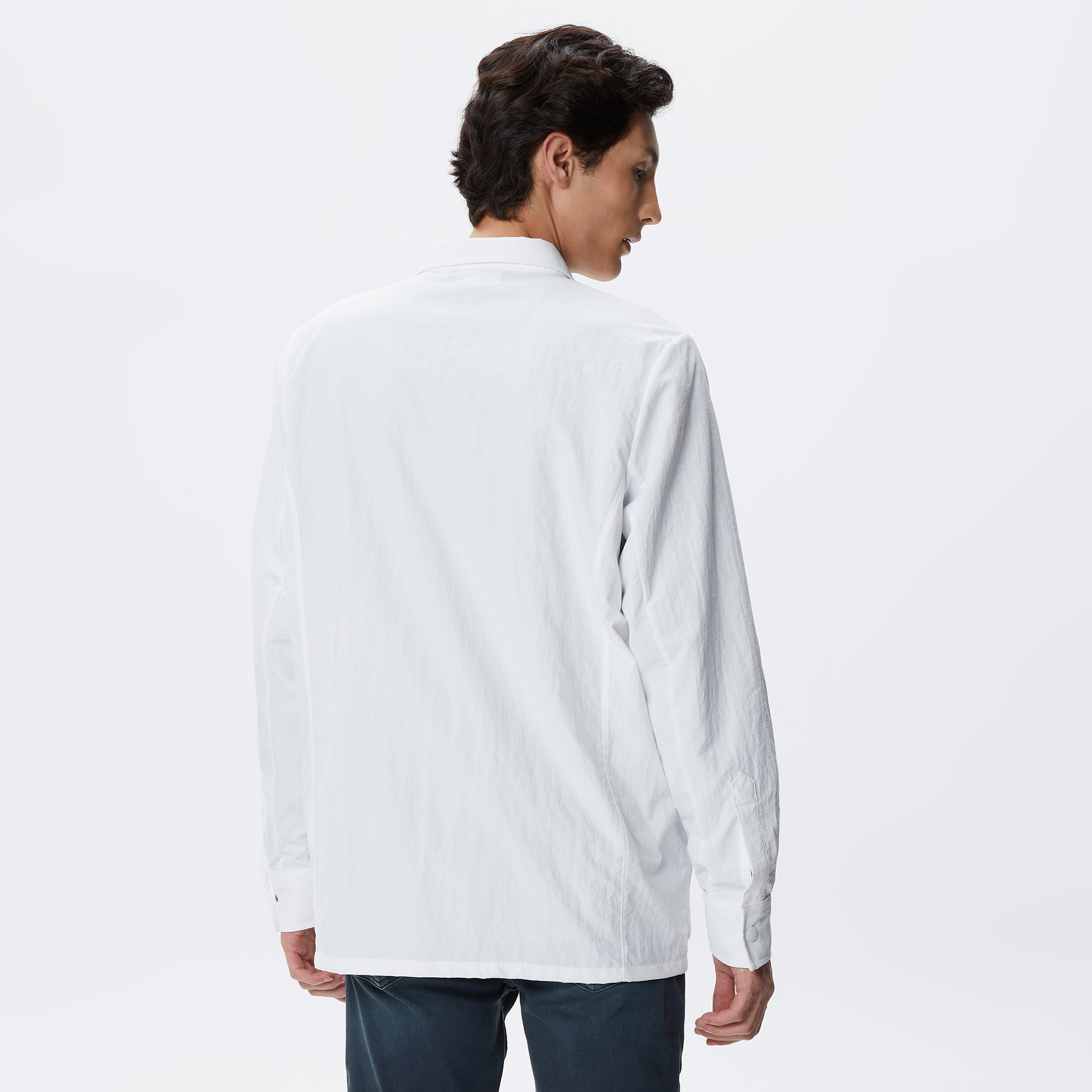 Erkek Relaxed Fit Baskılı Ekru Gömlek