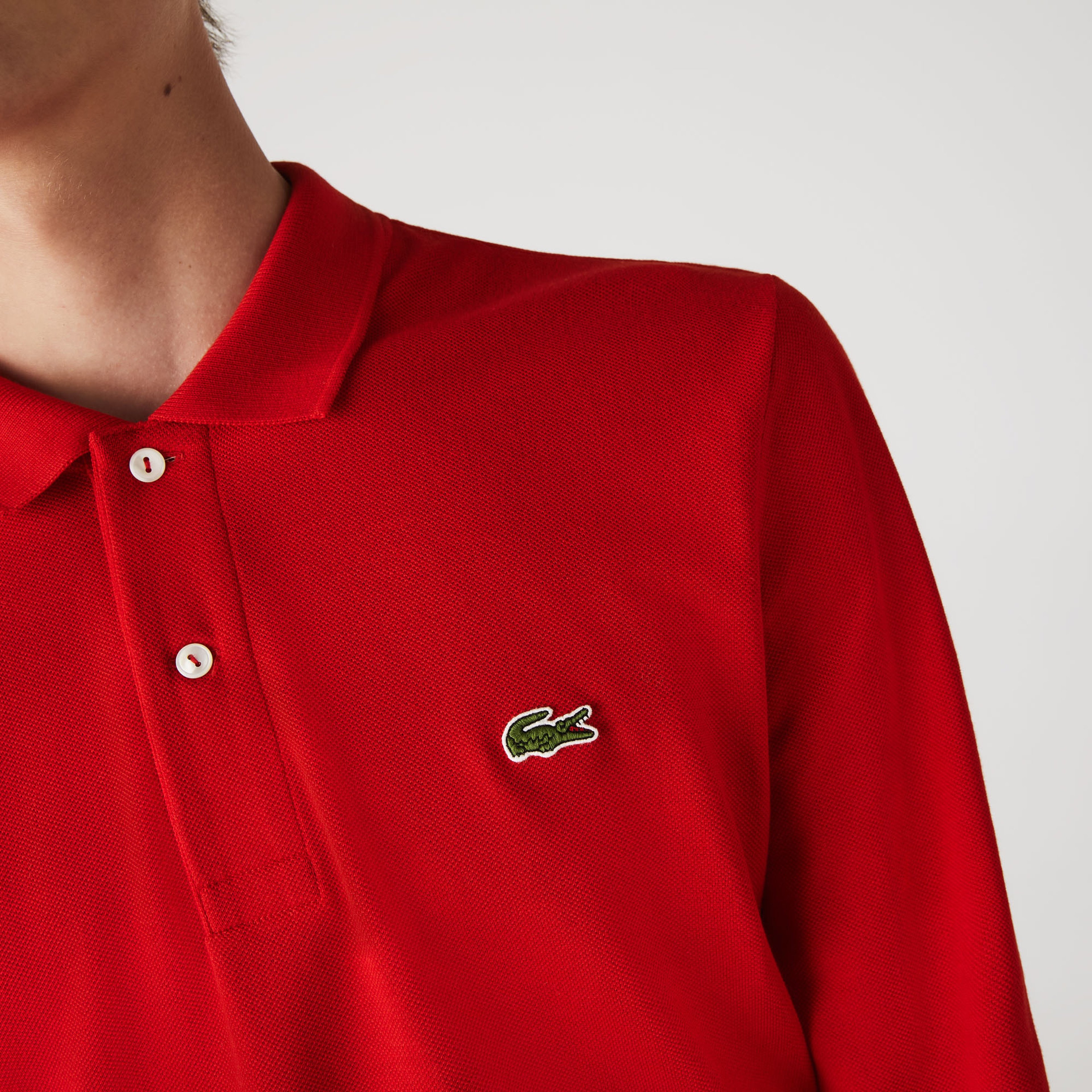 Lacoste Erkek Classic Fit Uzun Kollu Kırmızı L1212 Polo
