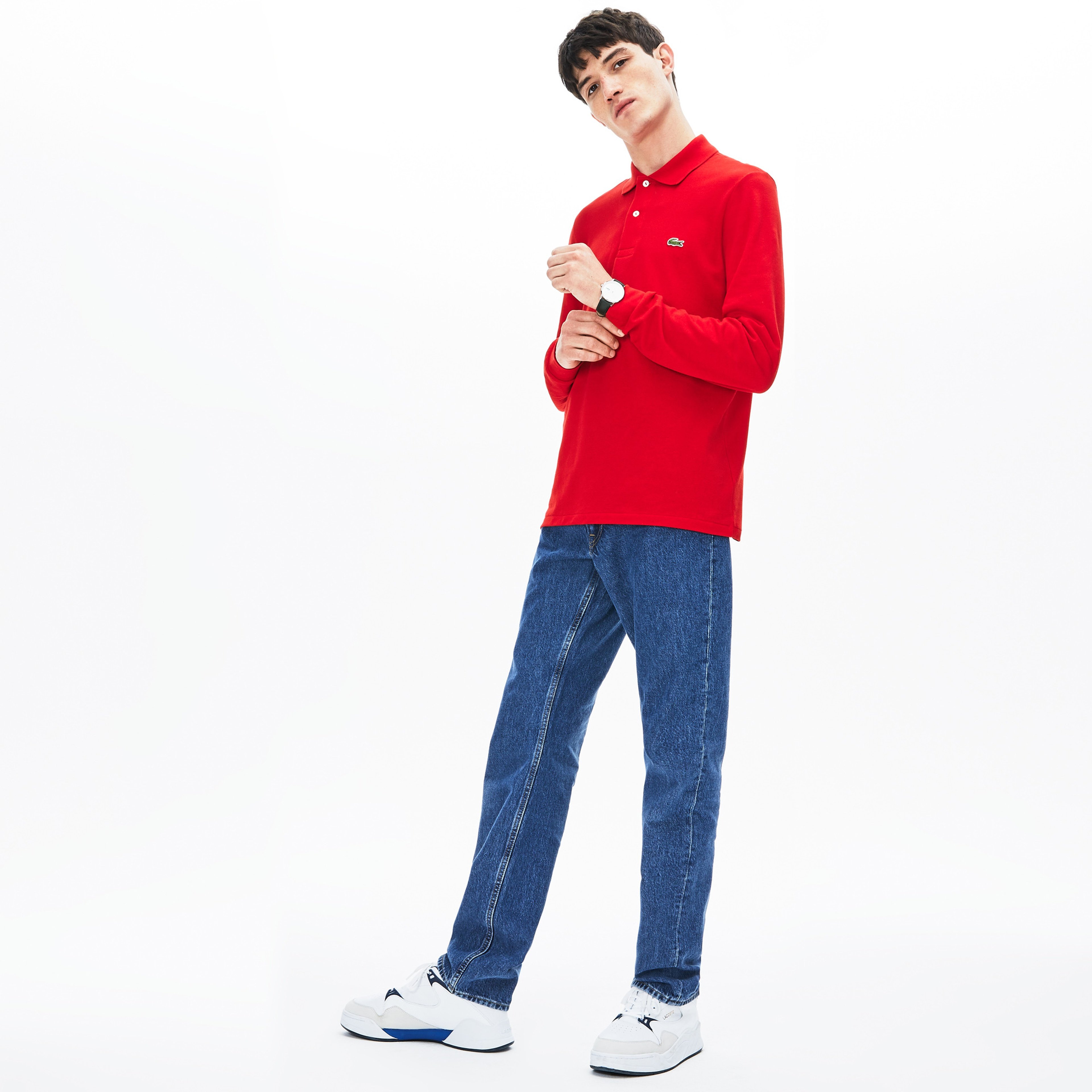 Lacoste Erkek Classic Fit Uzun Kollu Kırmızı L1212 Polo