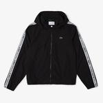 Erkek Dik Yaka Baskılı Siyah Mont