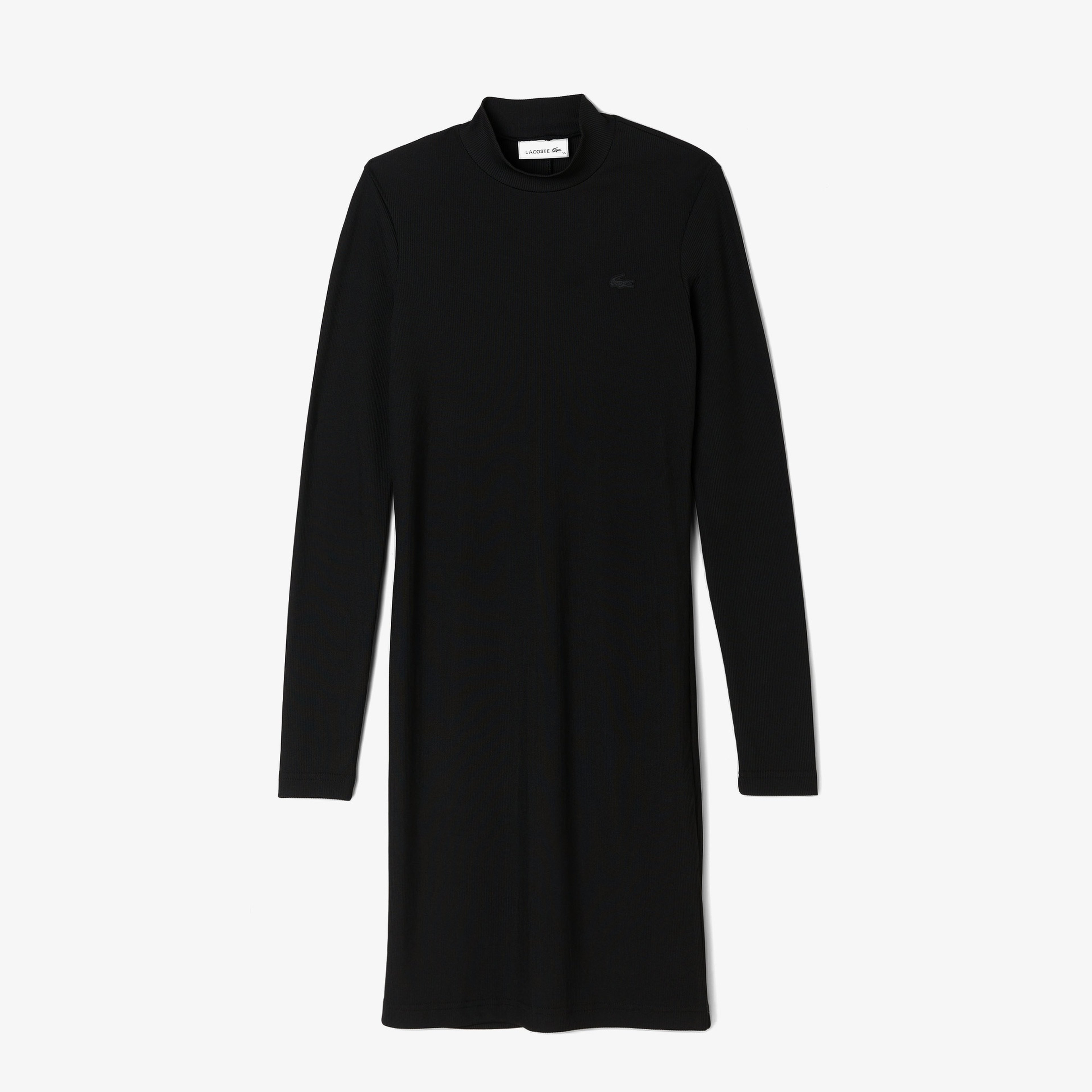 Kadın Slim Fit Uzun Kollu Dik Yaka Siyah Elbise